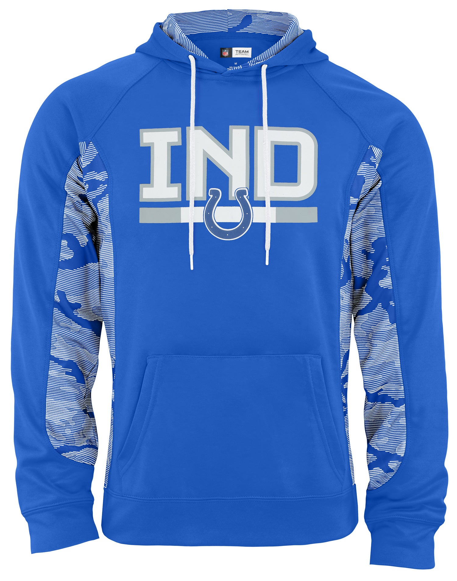 Hot! Zubaz Indianapolis Colts Men's Camo-Lined Elevated Hoodie