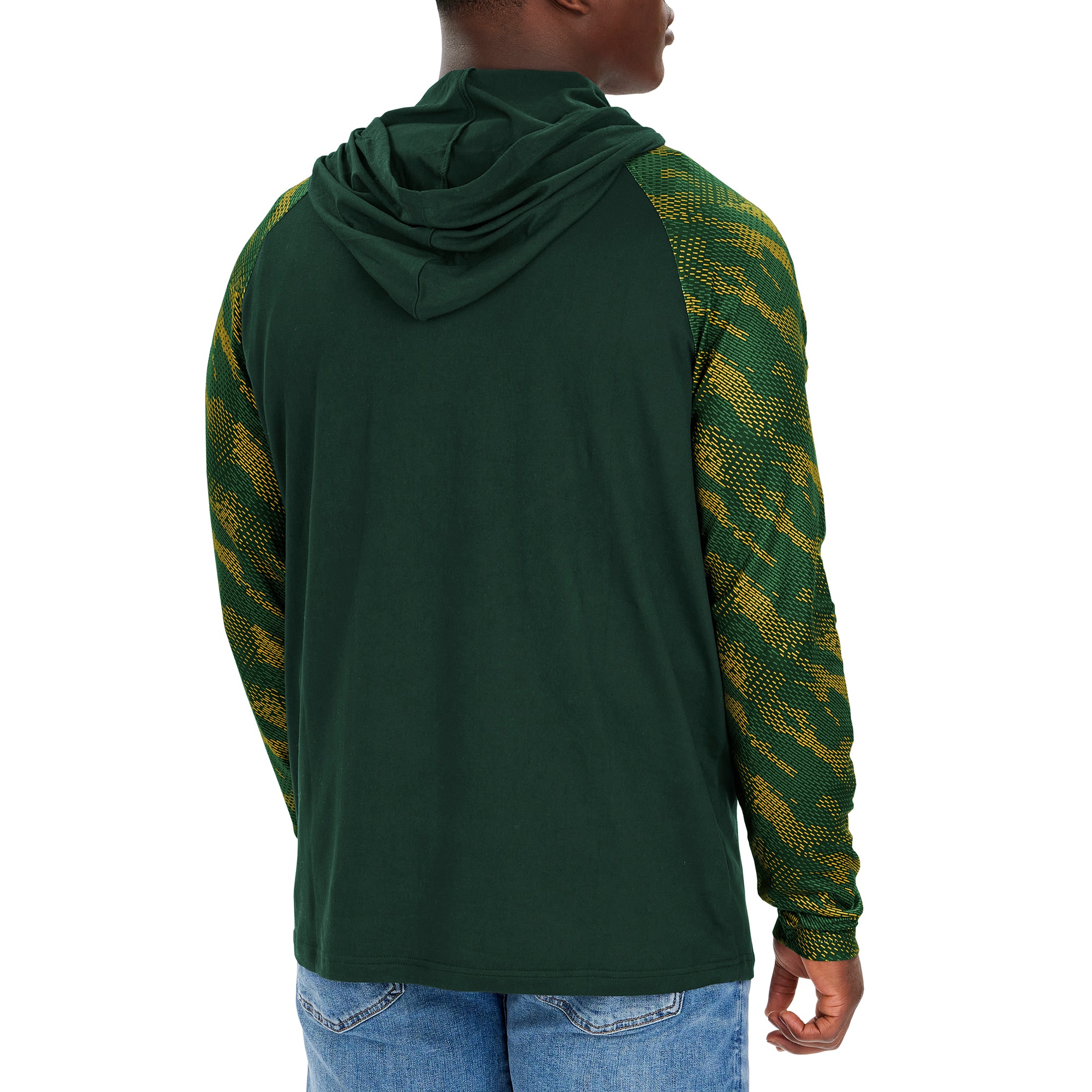 Men's NFL Green Bay Packers Viper Print Lightweight Polyester Hooded Sweatshirt