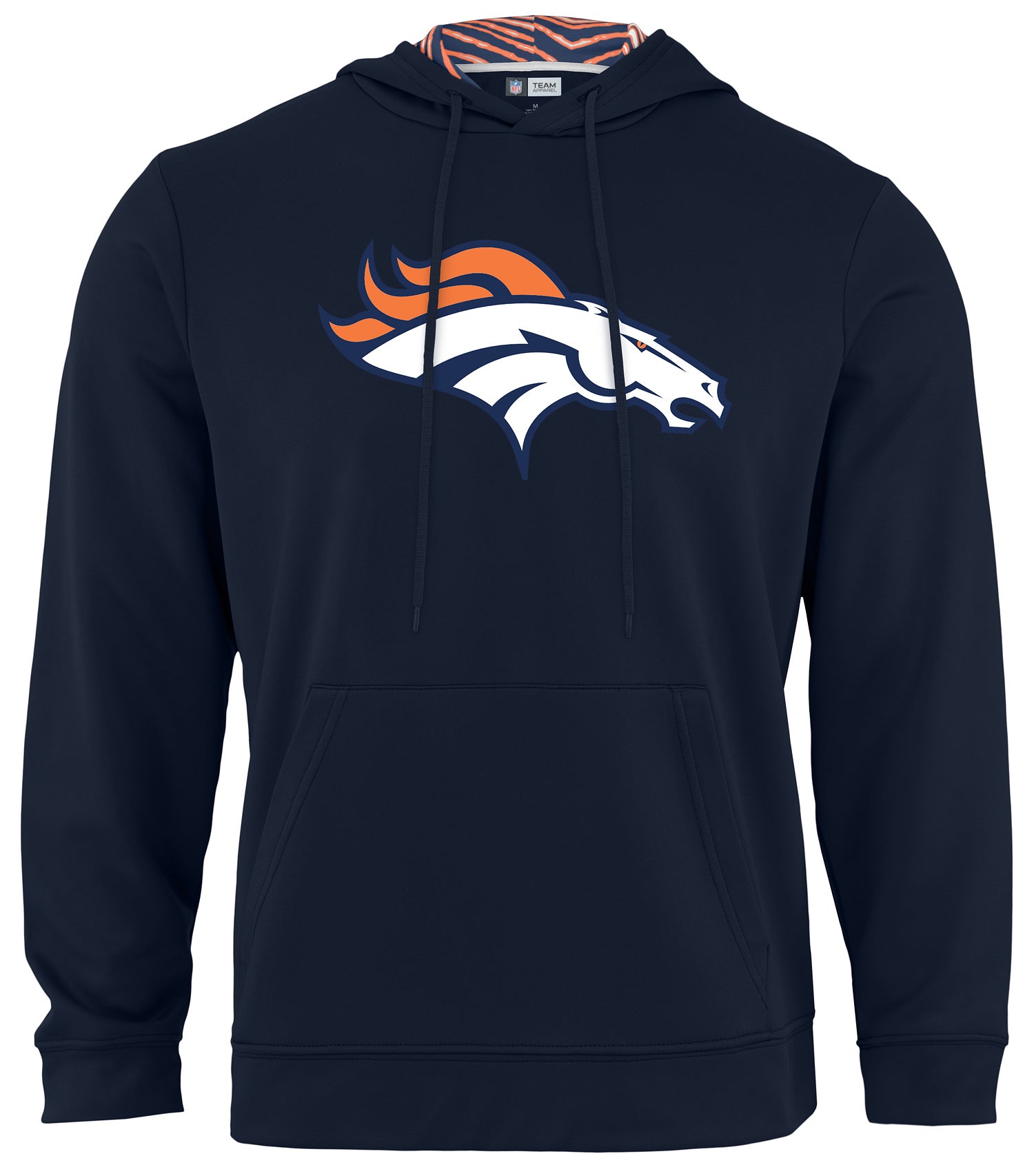 Zubaz NFL Men's Denver Broncos Team Color Zebra Hood Lined Licensed Hoodie