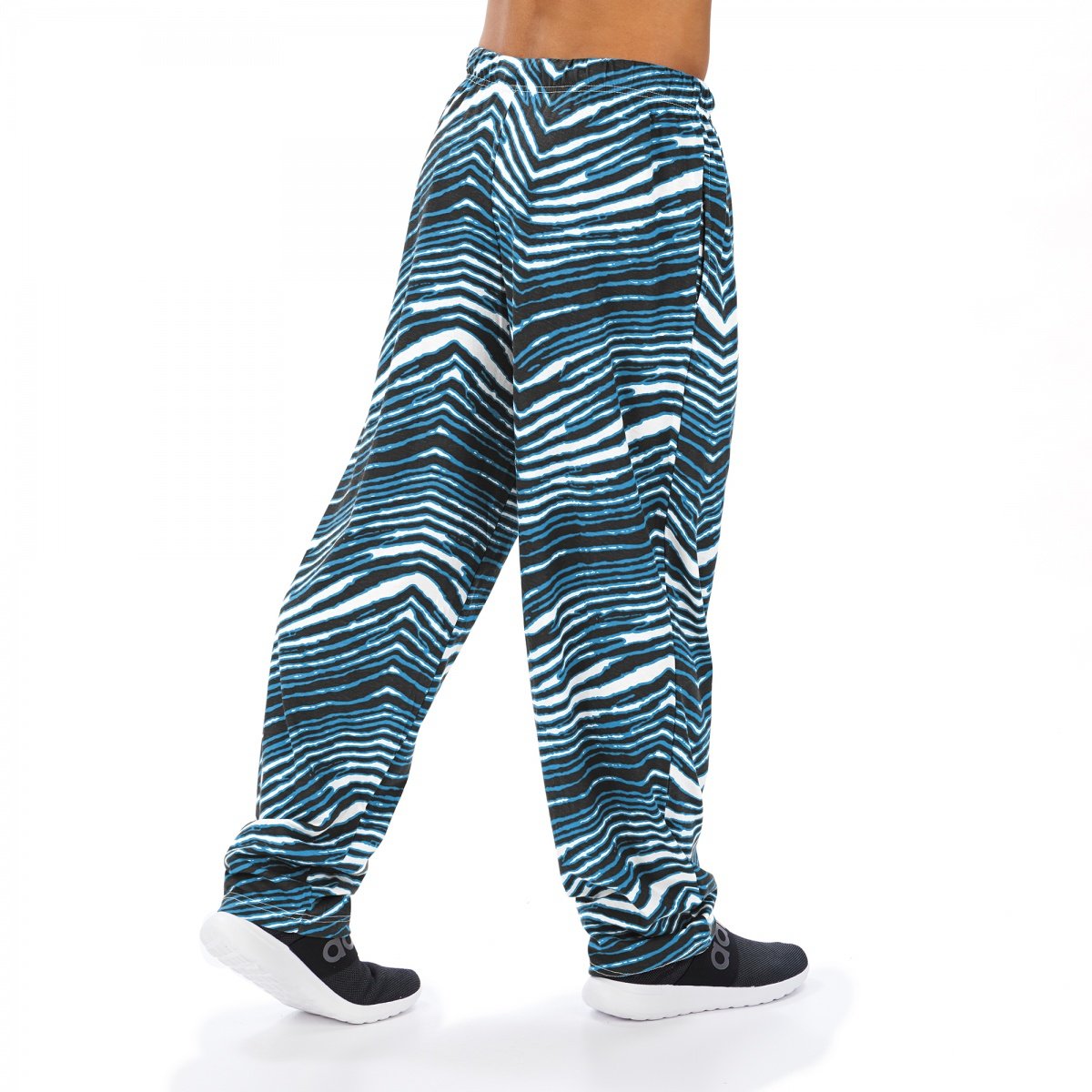 Men's Zubaz NFL Carolina Panthers Classic Zebra Print Team Logo Pants