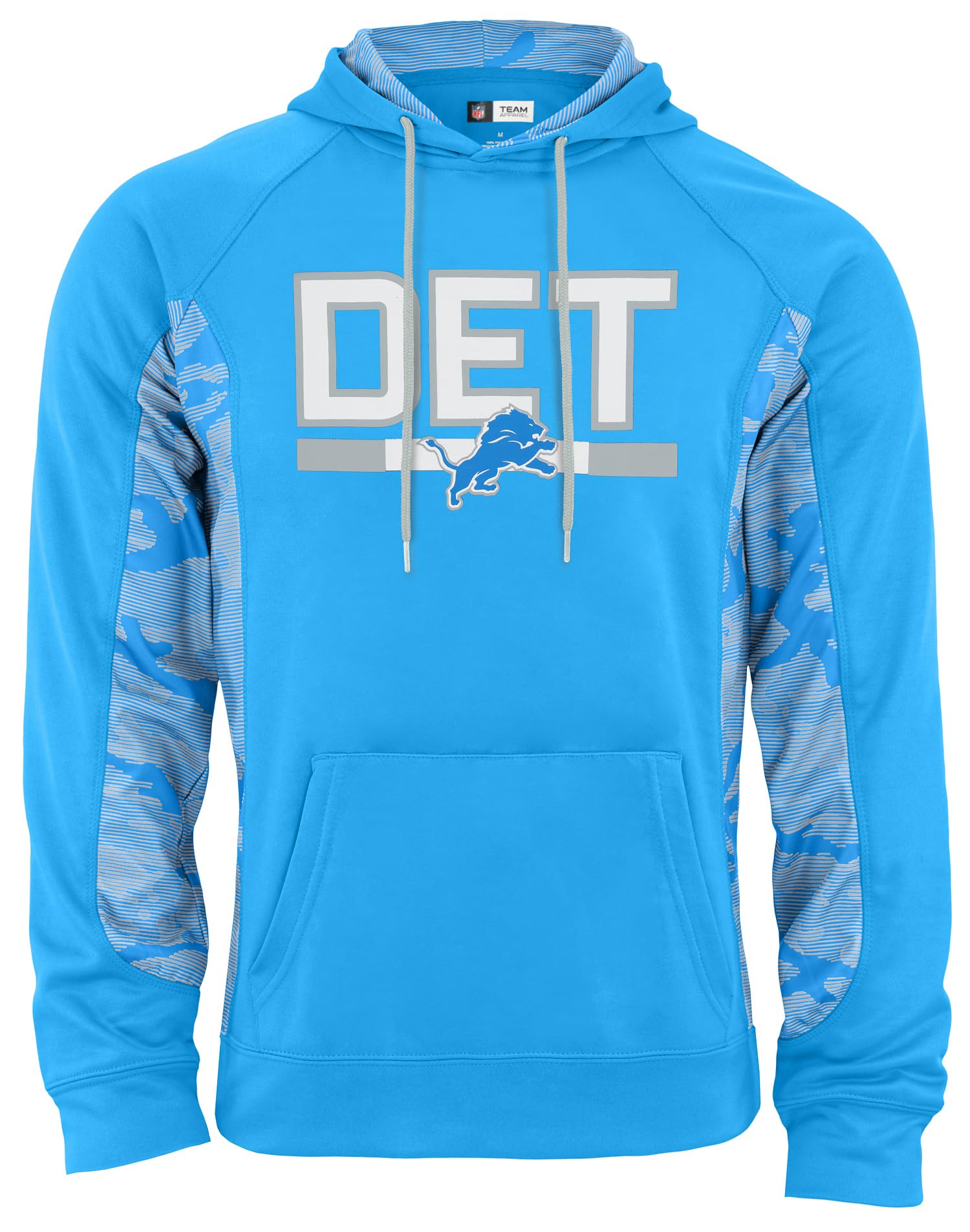 Zubaz Men's NFL Elevated Camo-Lined Hoodie, Detroit Lions