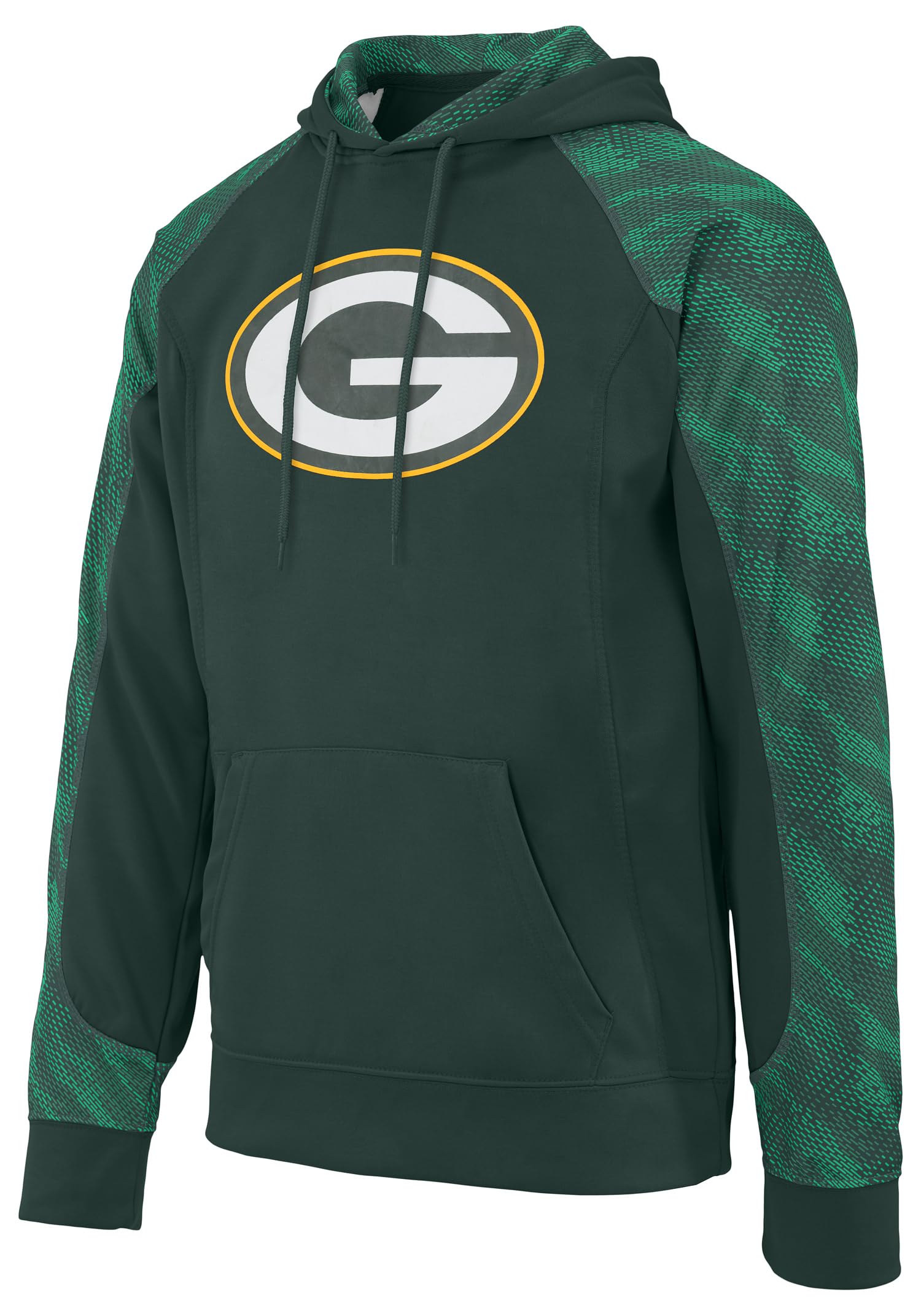 Zubaz Men's NFL Elevated Logo Viper Green Bay Packers Hoodie