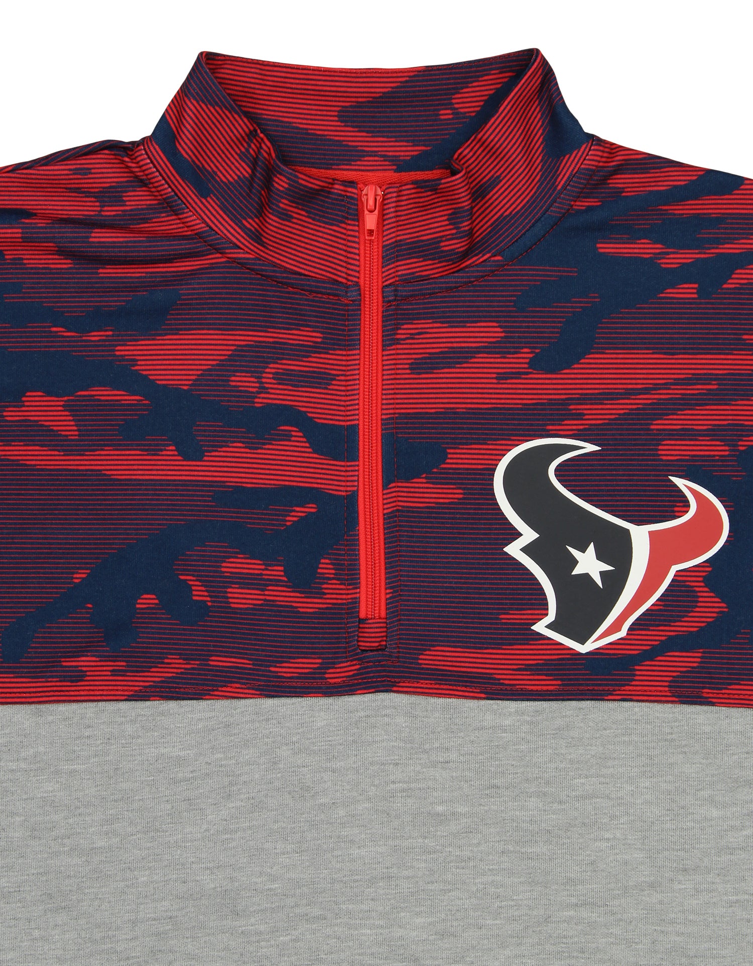 Men's Zubaz Houston Texans 1/4 Zip Fleece Pullover with Camo Pattern