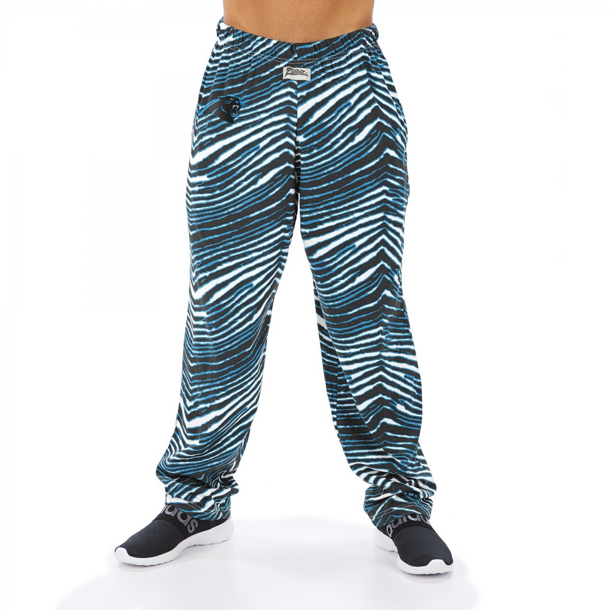 Men's Zubaz NFL Carolina Panthers Classic Zebra Print Team Logo Pants