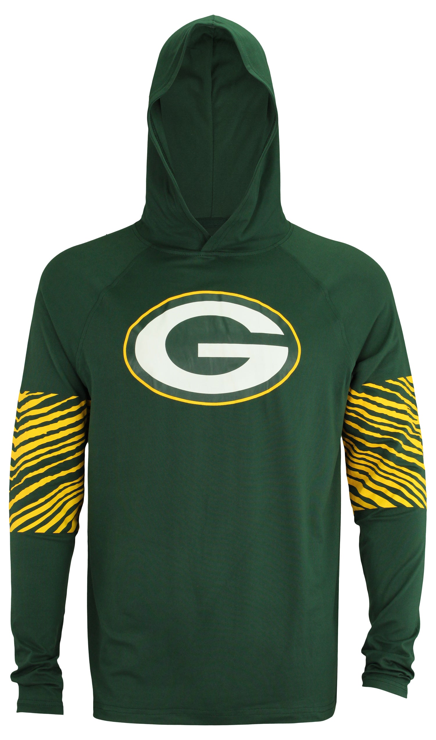Hot! Zubaz Men's Green Bay Packers Lightweight Zebra Print Hoodie