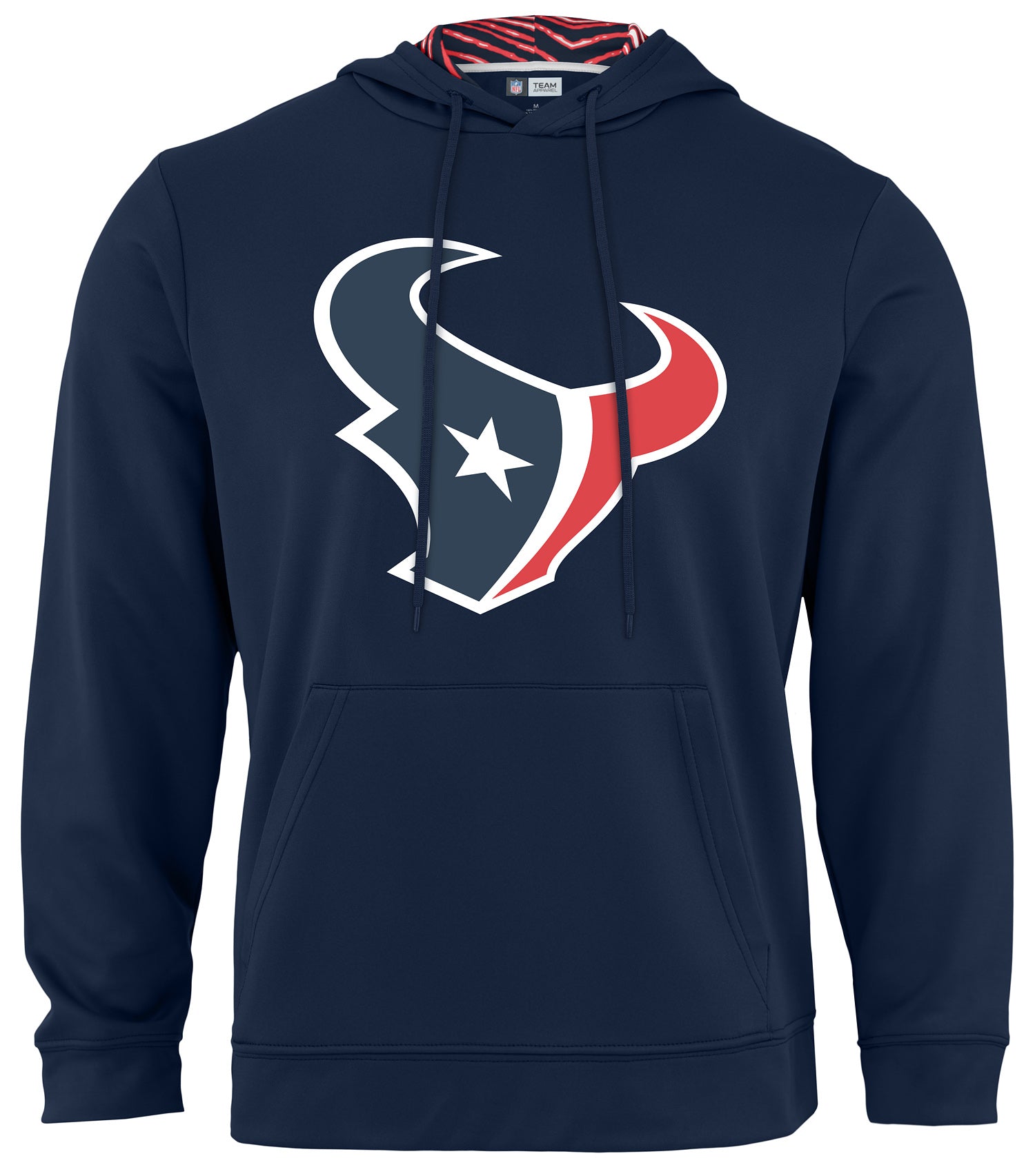 Zubaz NFL Men's Houston Texans Team Color Zebra Hood Lined Primary Logo Hoodie