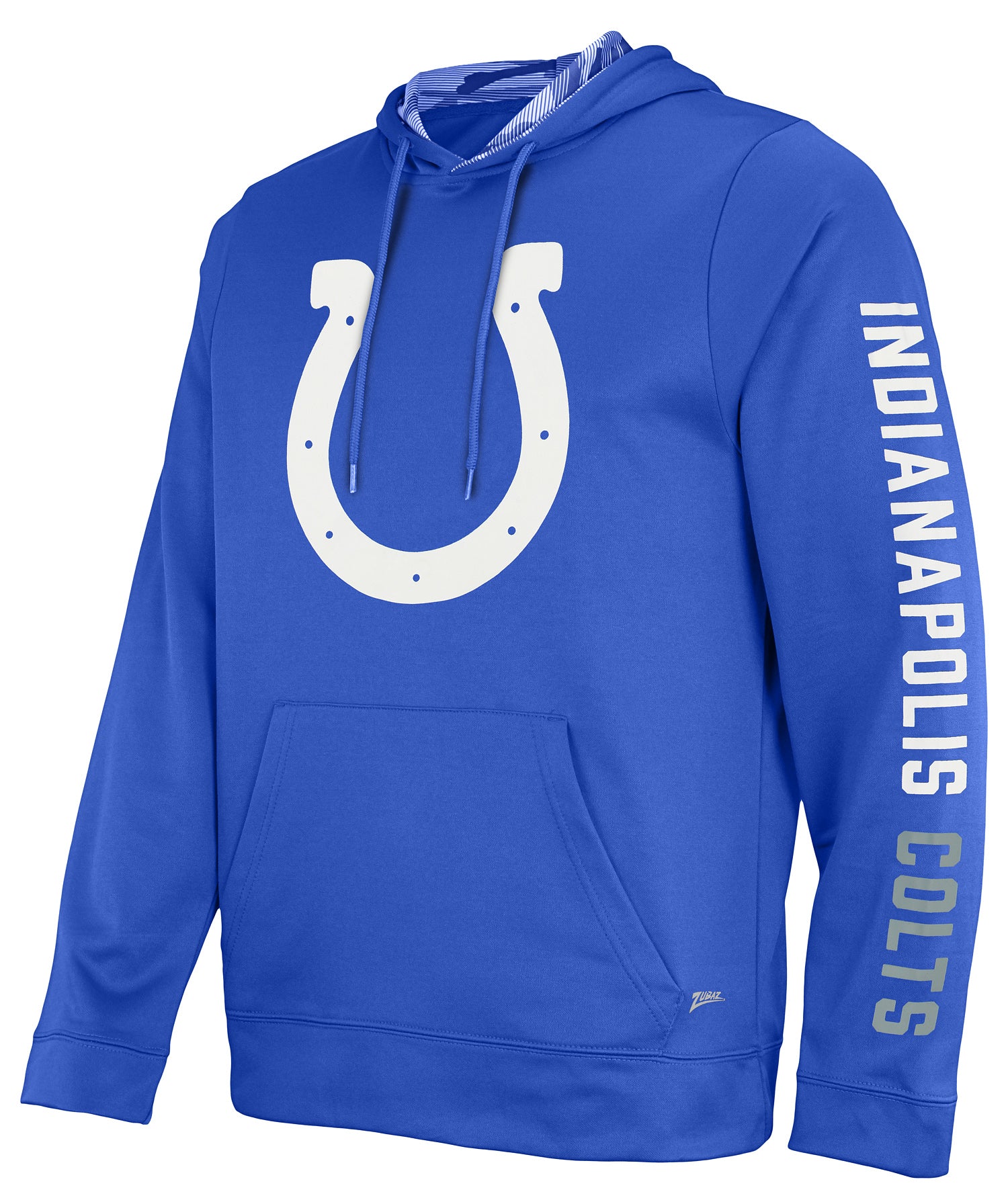 Zubaz Men's Indianapolis Colts NFL Solid Team Hoodie with Camo Lined Hood