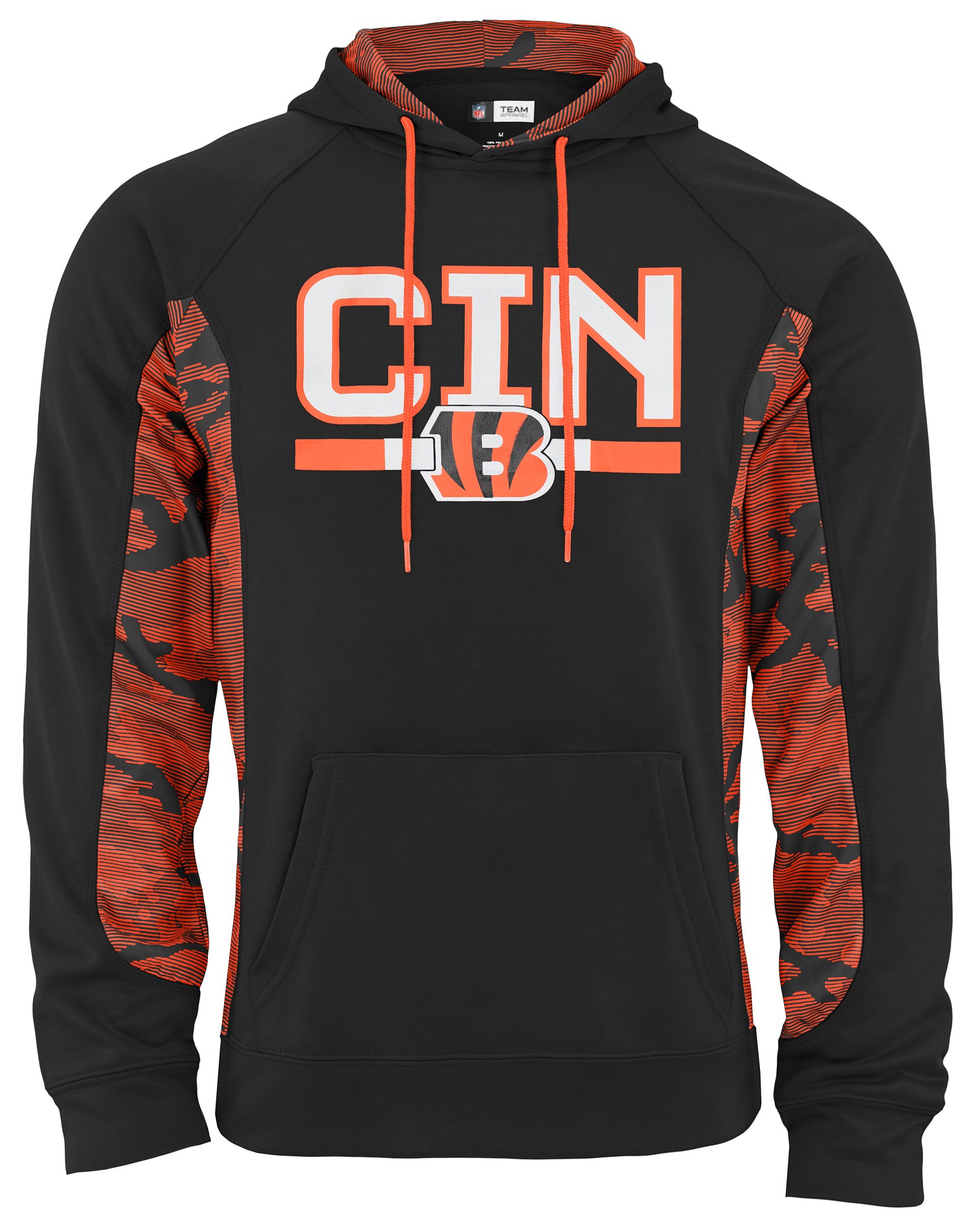 Zubaz NFL Men's Comfortable Camo-Lined Elevated Hoodie, Cincinnati Bengals