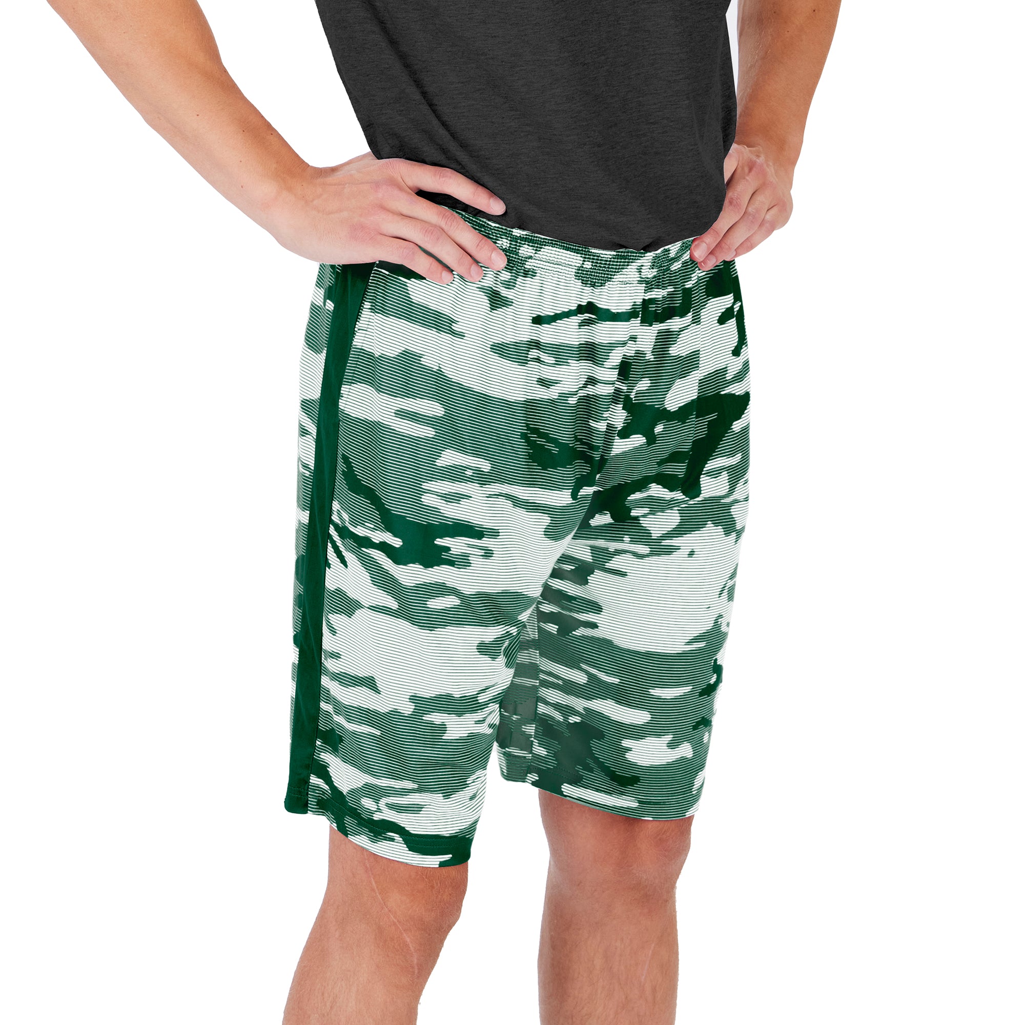 Hot Sale! Zubaz Men's NFL New York Jets Lightweight Shorts with Camo Lines and Logo