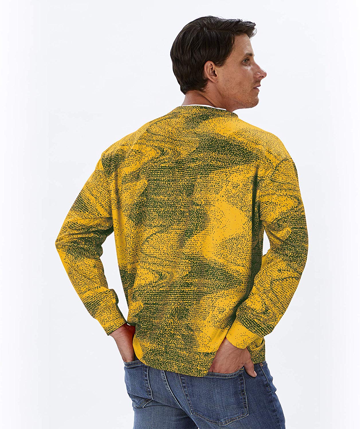Zubaz NFL Green Bay Packers Men's Static Crew Neck Sweatshirt - Great for Game Day