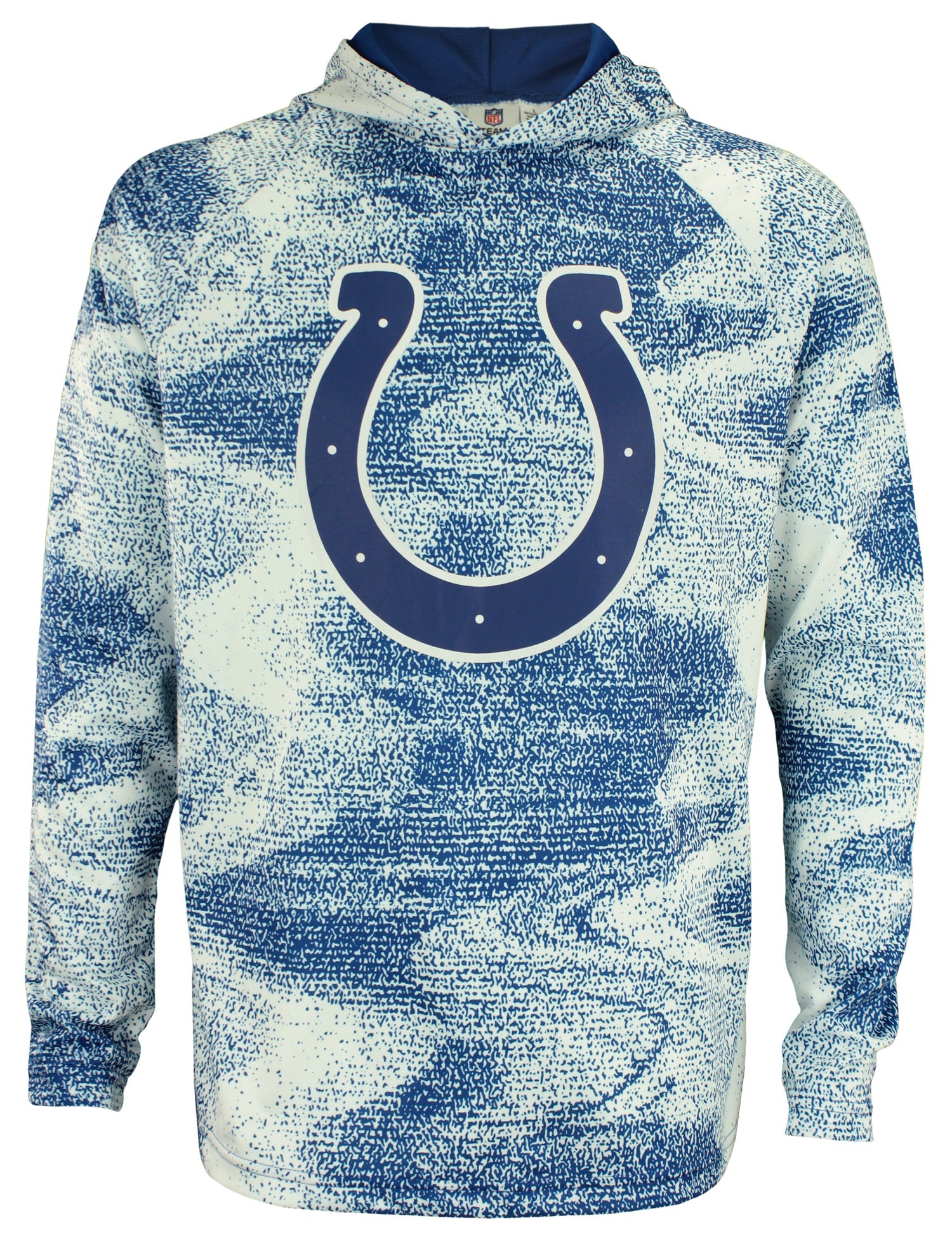 Zubaz Men's Lightweight French Terry Static Hoodie for Indianapolis Colts Fans