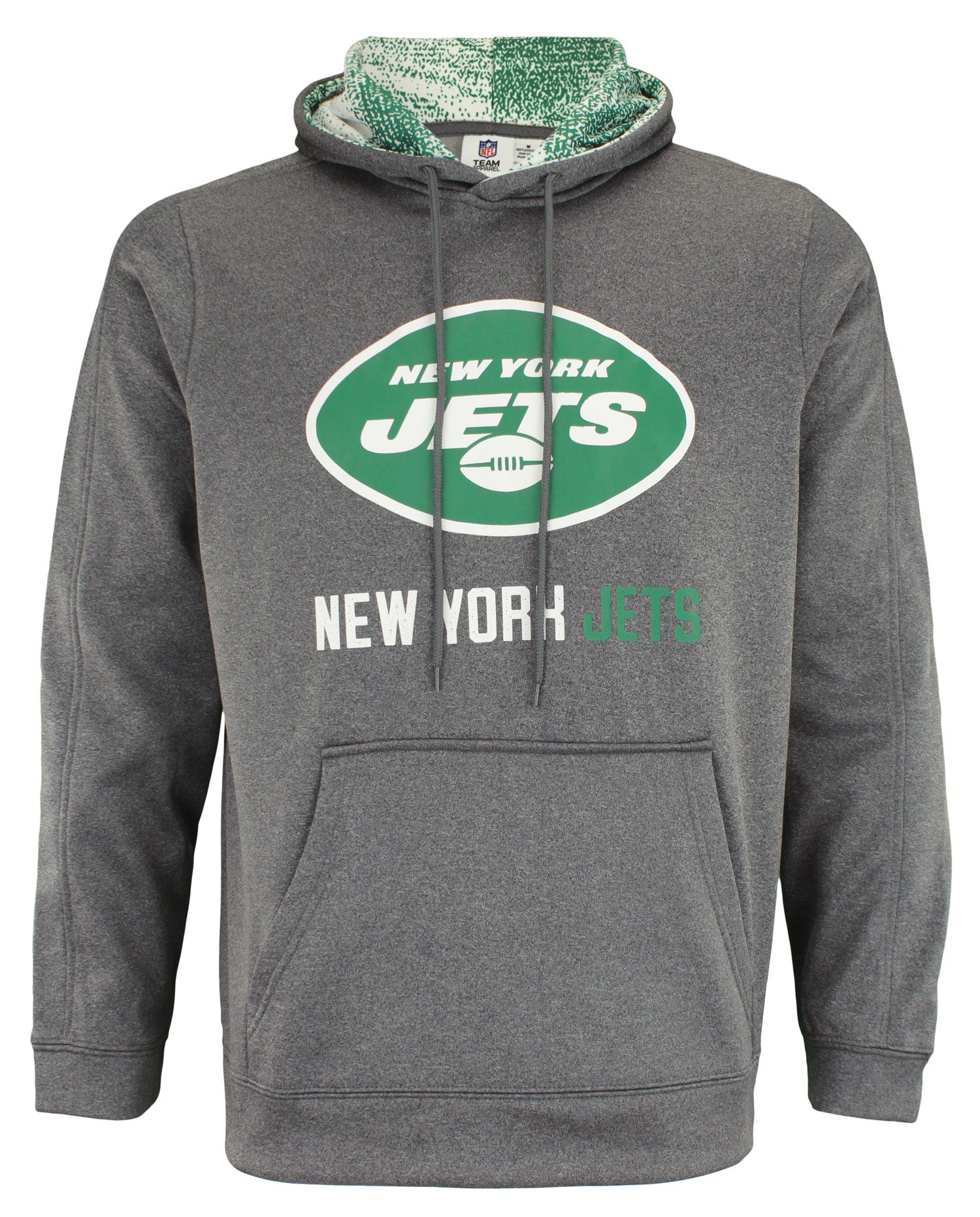 Hot! Zubaz NFL New York Jets Men's Heather Grey Performance Fleece Hoodie