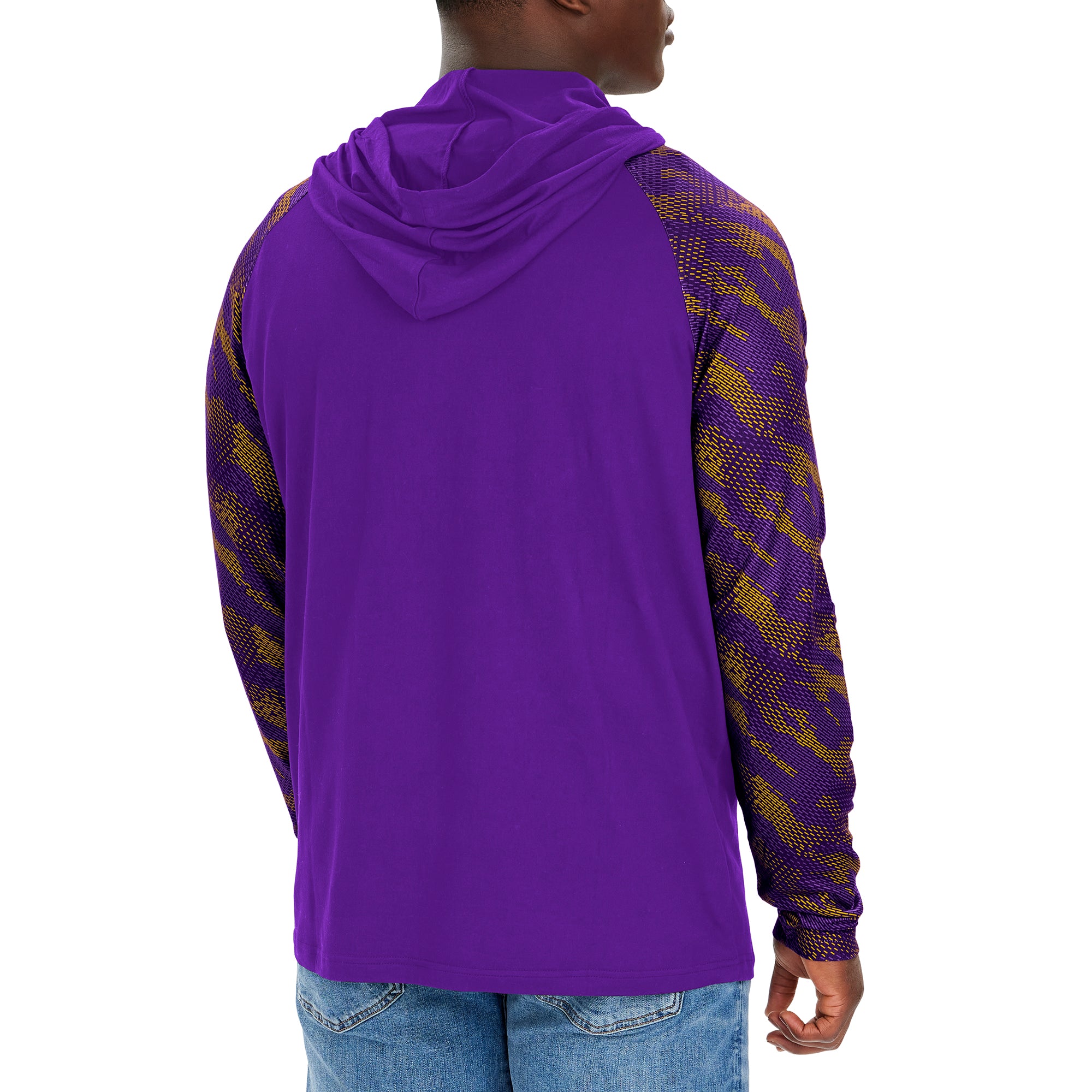 NFL Men's Minnesota Vikings Viper Print Lightweight Polyester Pullover Hoodie