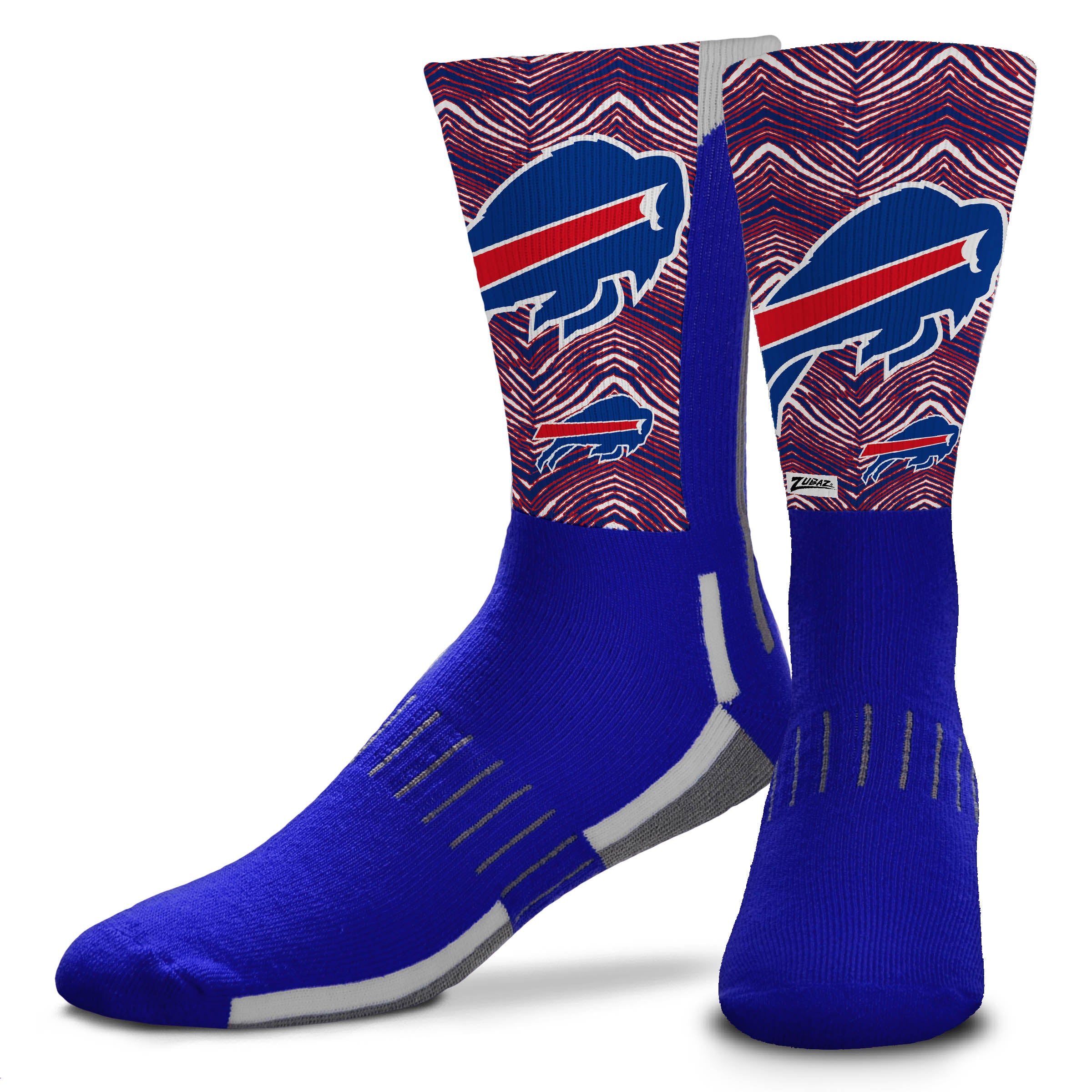 Zubaz NFL Phenom Curve Youth Crew Socks for Buffalo Bills Fans, One Youth Size