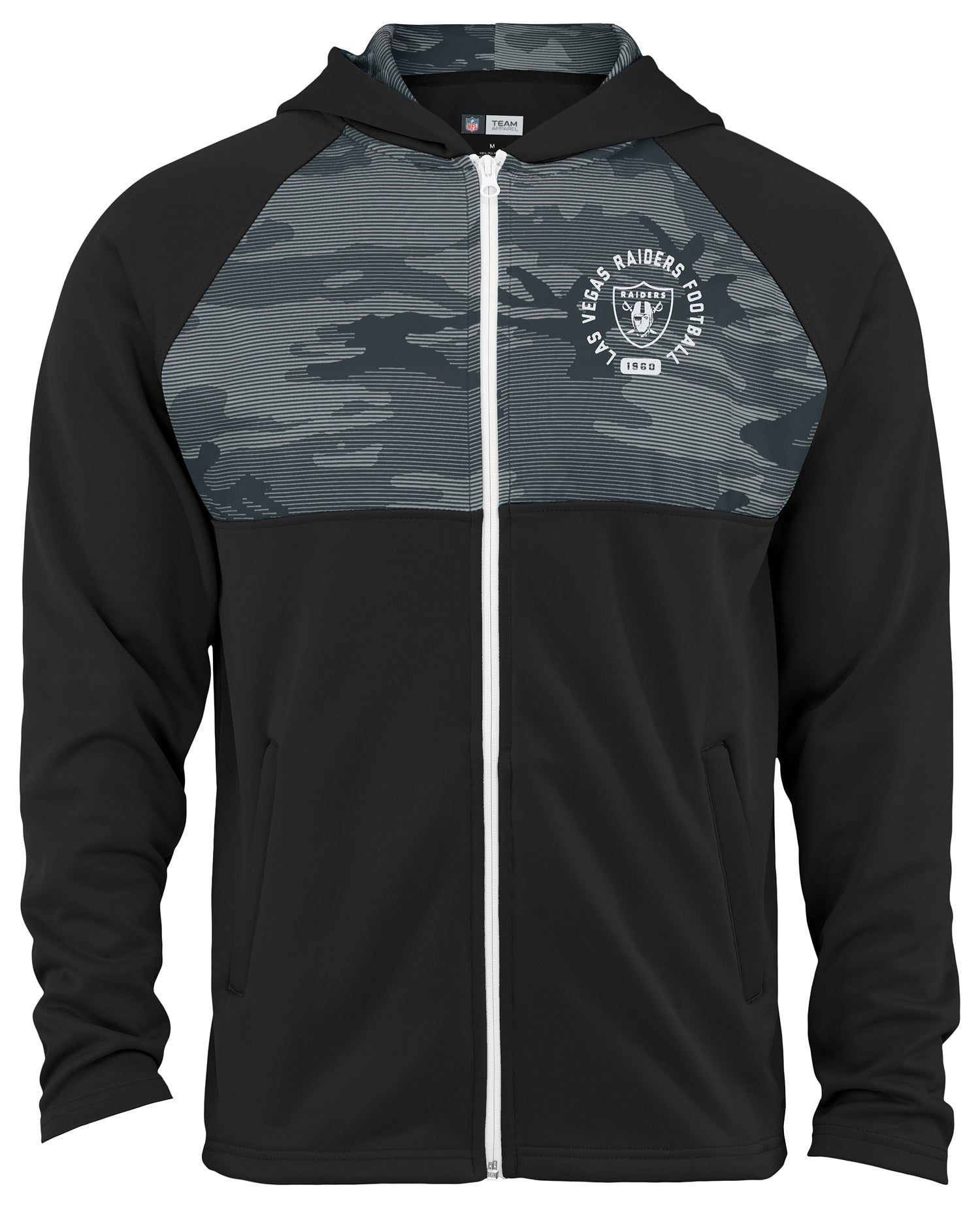 Hot Deal! Zubaz Men's NFL Las Vegas Raiders Full - Zip Yoke Hoodie