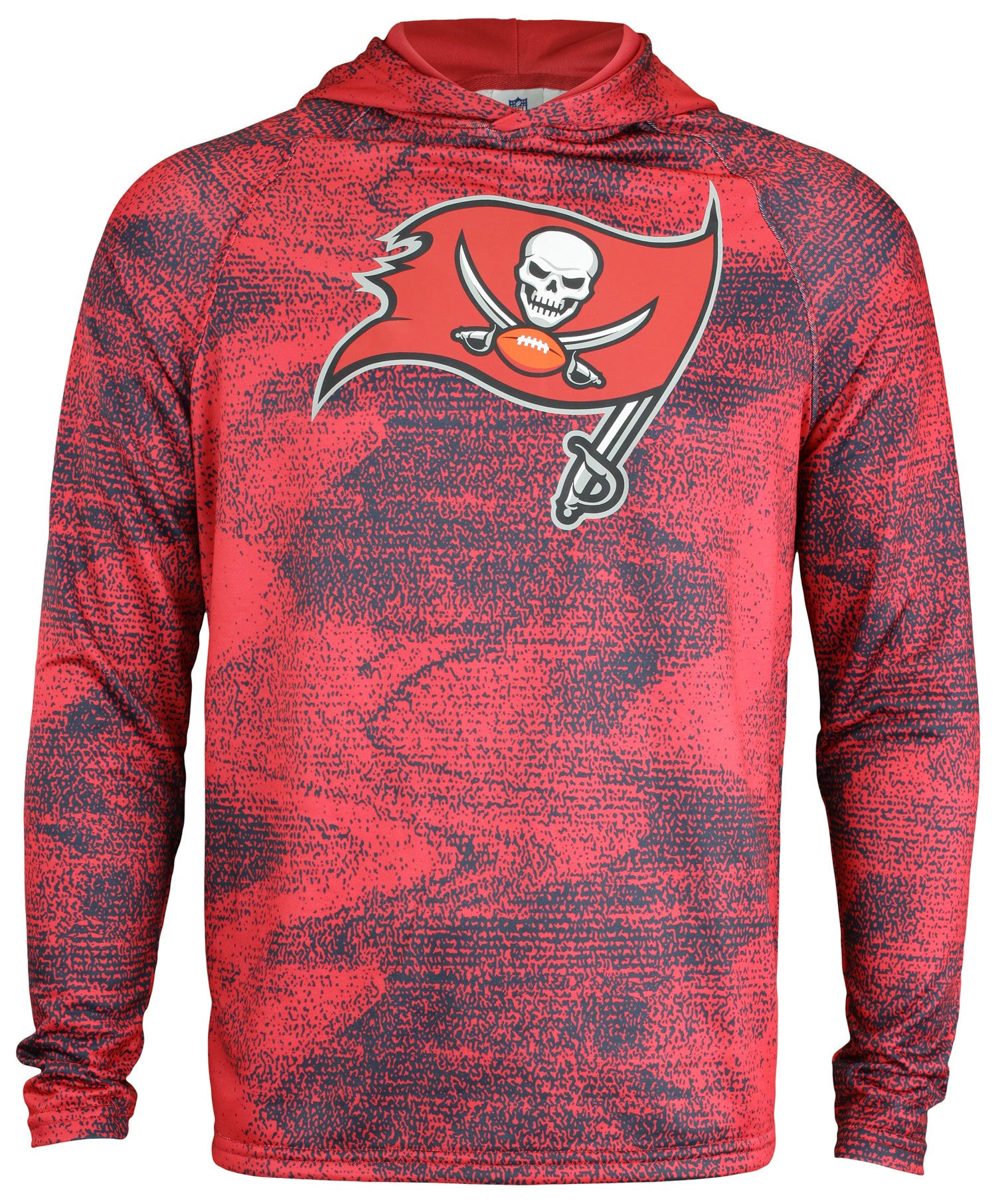 Zubaz Men's Lightweight French Terry Tampa Bay Buccaneers NFL Static Body Hoodie