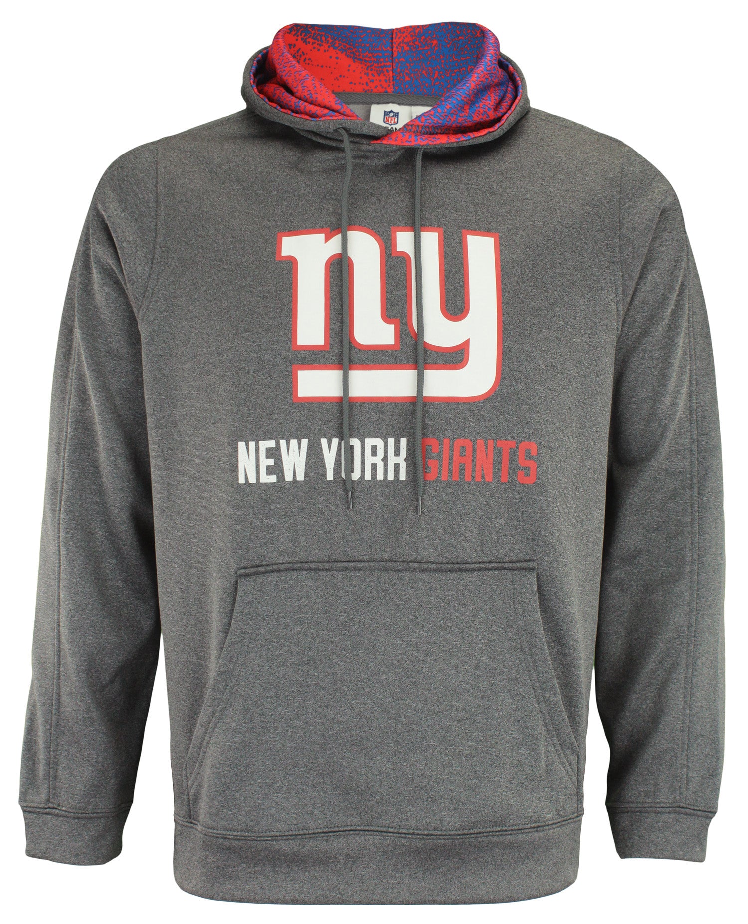 Hot Deal! Zubaz NFL New York Giants Men's Heather Grey Performance Fleece Hoodie