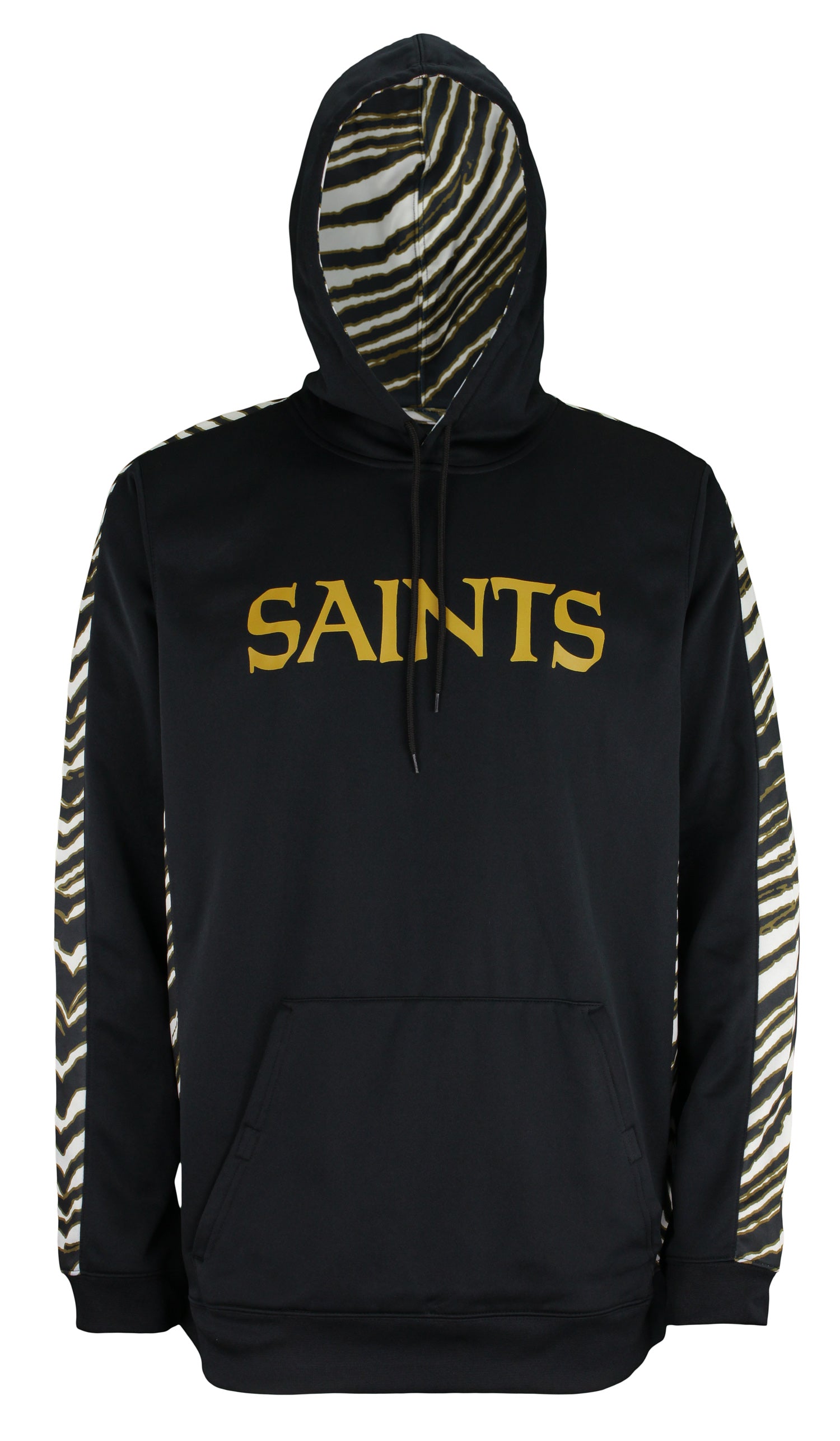 Hot Deal! Zubaz Men's NFL New Orleans Saints Black Zebra Solid Hoodie