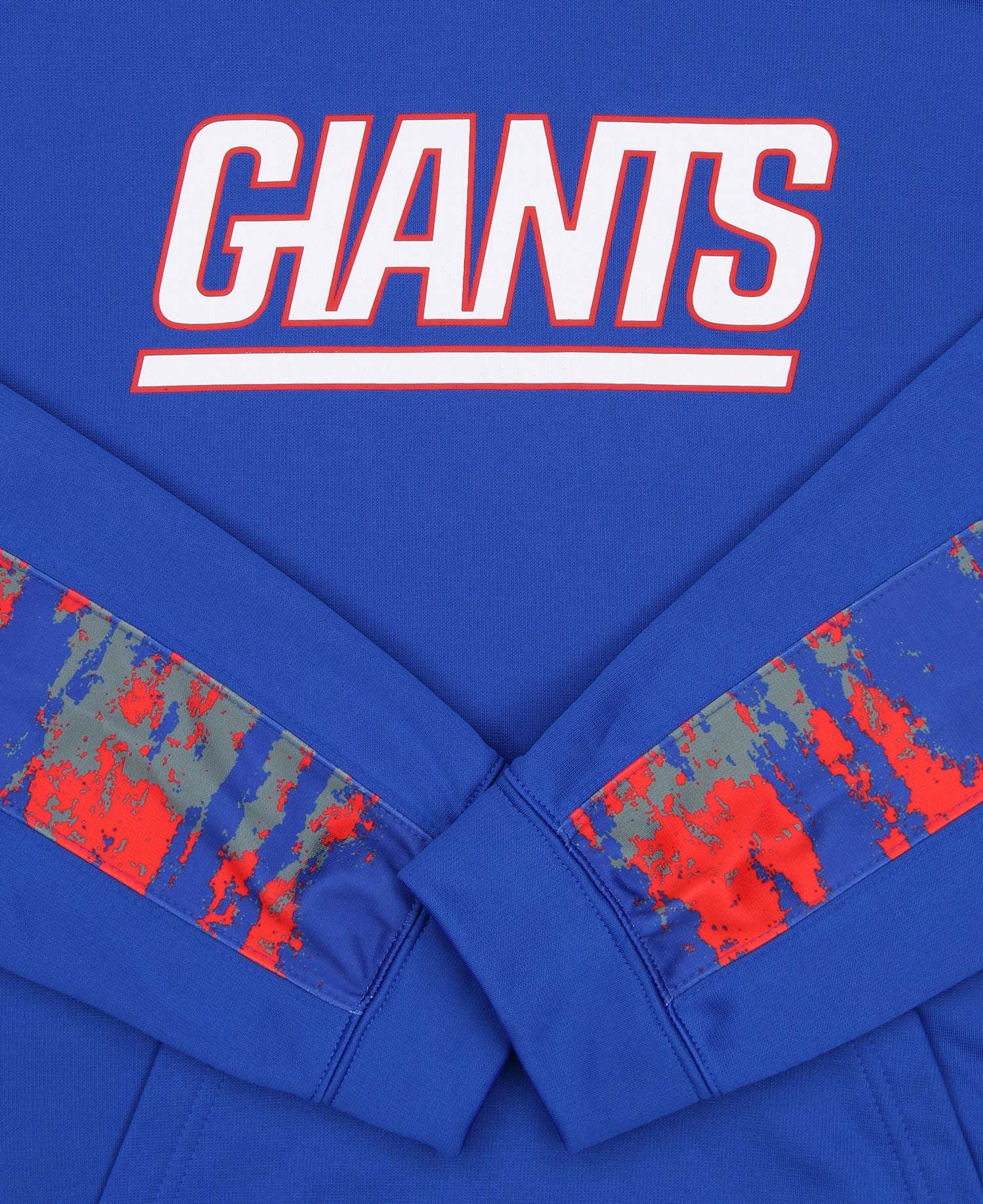 Zubaz Men's New York Giants Oxide-Sleeved Performance Pullover Hoodie