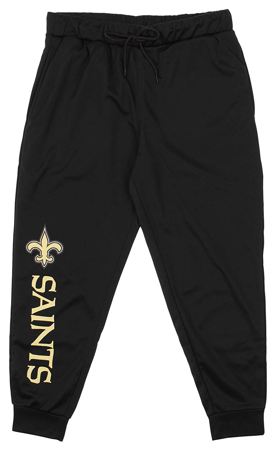 Zubaz Men's Black Poly Fleece NFL New Orleans Saints Joggers
