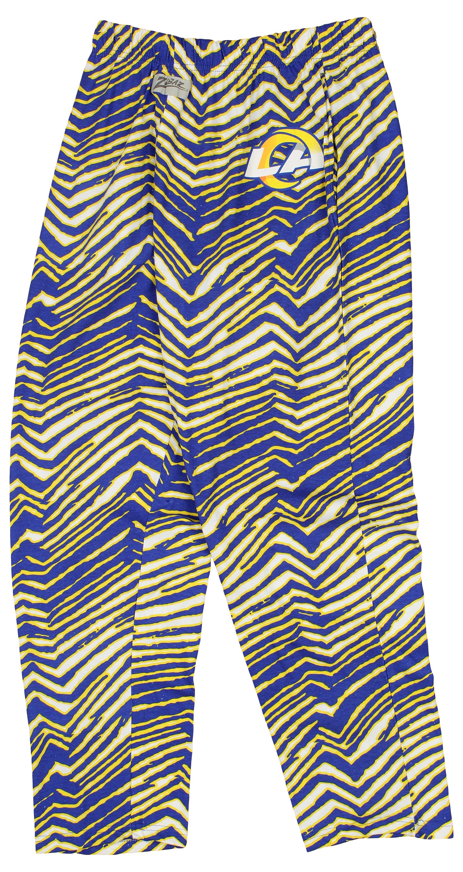 Zubaz Men's NFL Los Angeles Rams Zebra Print Left Hip Logo Comfortable Lounge Pants