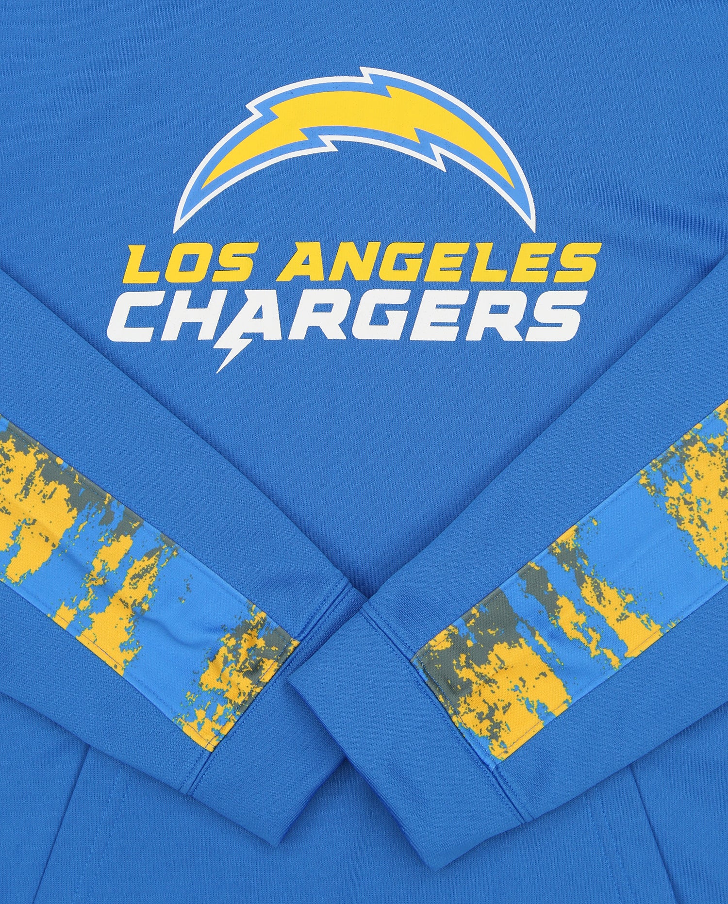 Hot Sale! Men's NFL Los Angeles Chargers Performance Pullover Hoodie with Oxide Sleeves