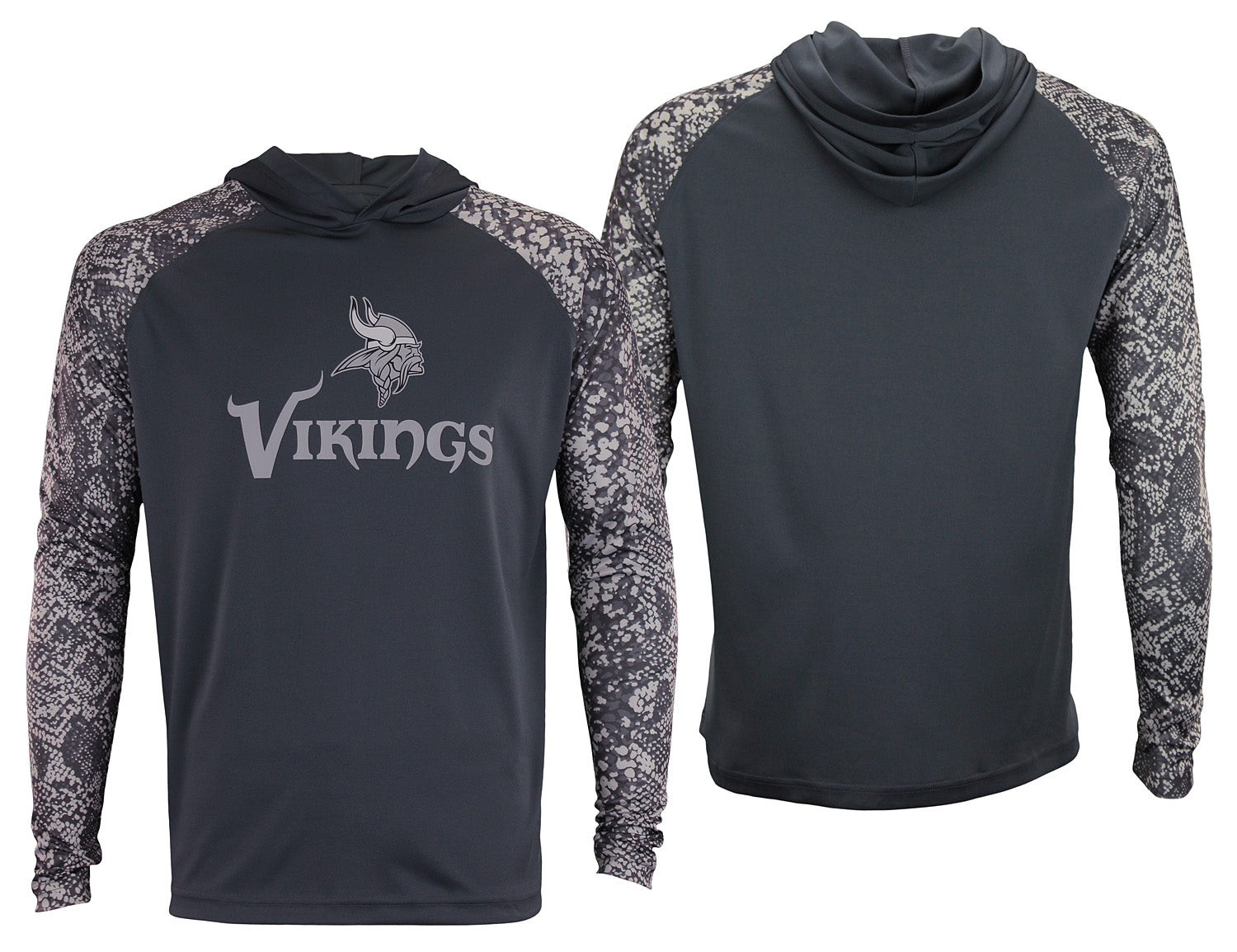 Hot Deal! Zubaz Men's Minnesota Vikings Gray Lightweight NFL Hoodie