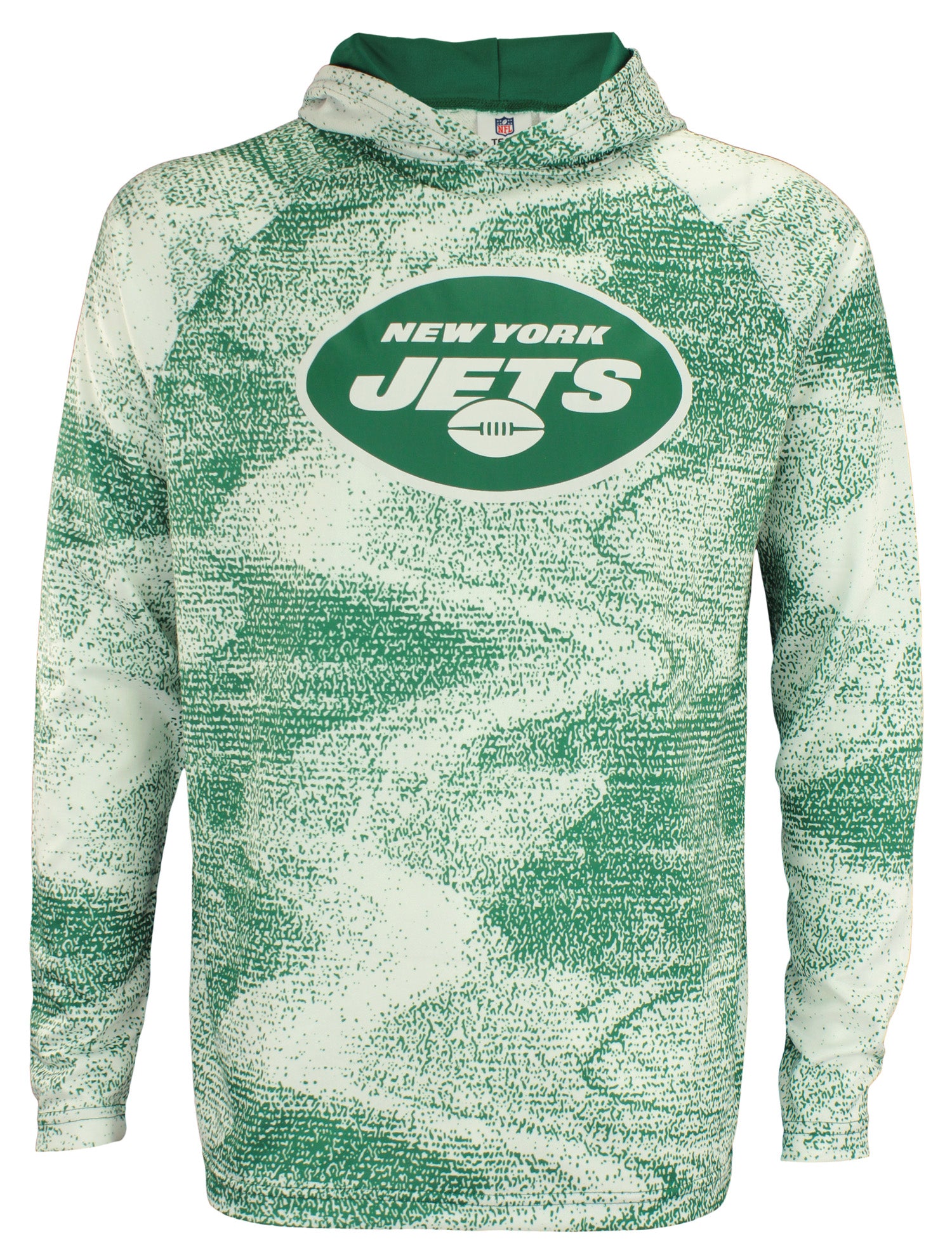 Hot Deal! Zubaz Men's Lightweight French Terry NFL New York Jets Static Body Hoodie