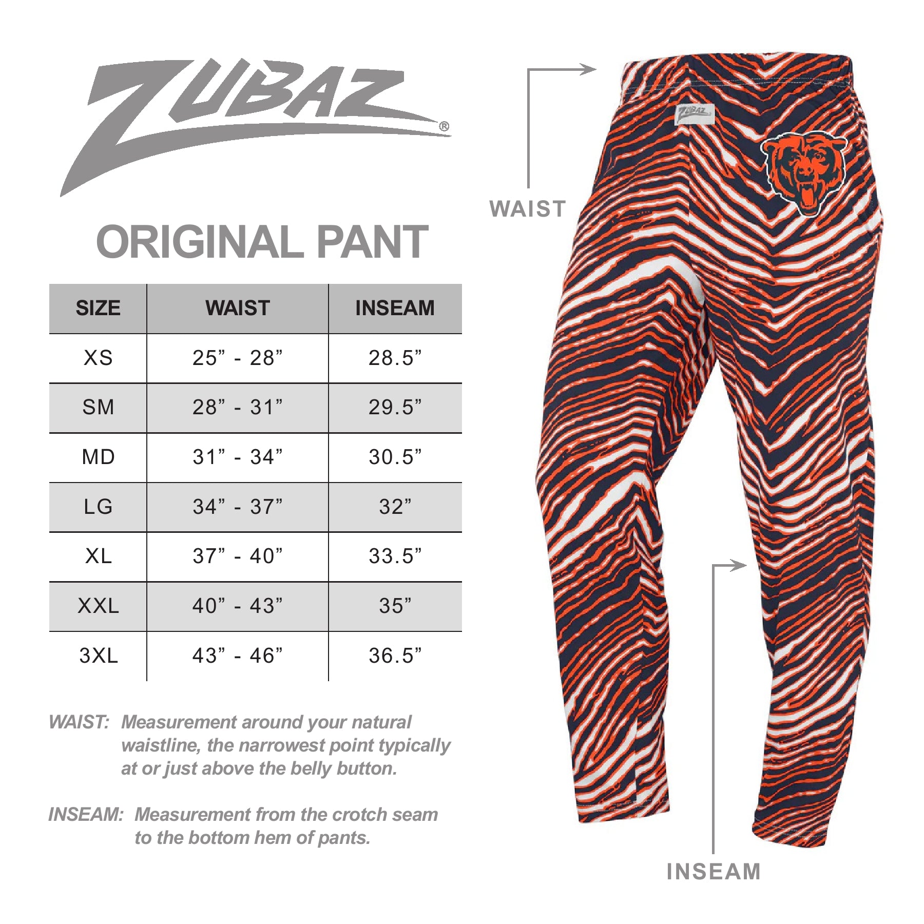 Officially Licensed Zubaz NFL Unisex Z88 Comfortable Detroit Lions Post Pants