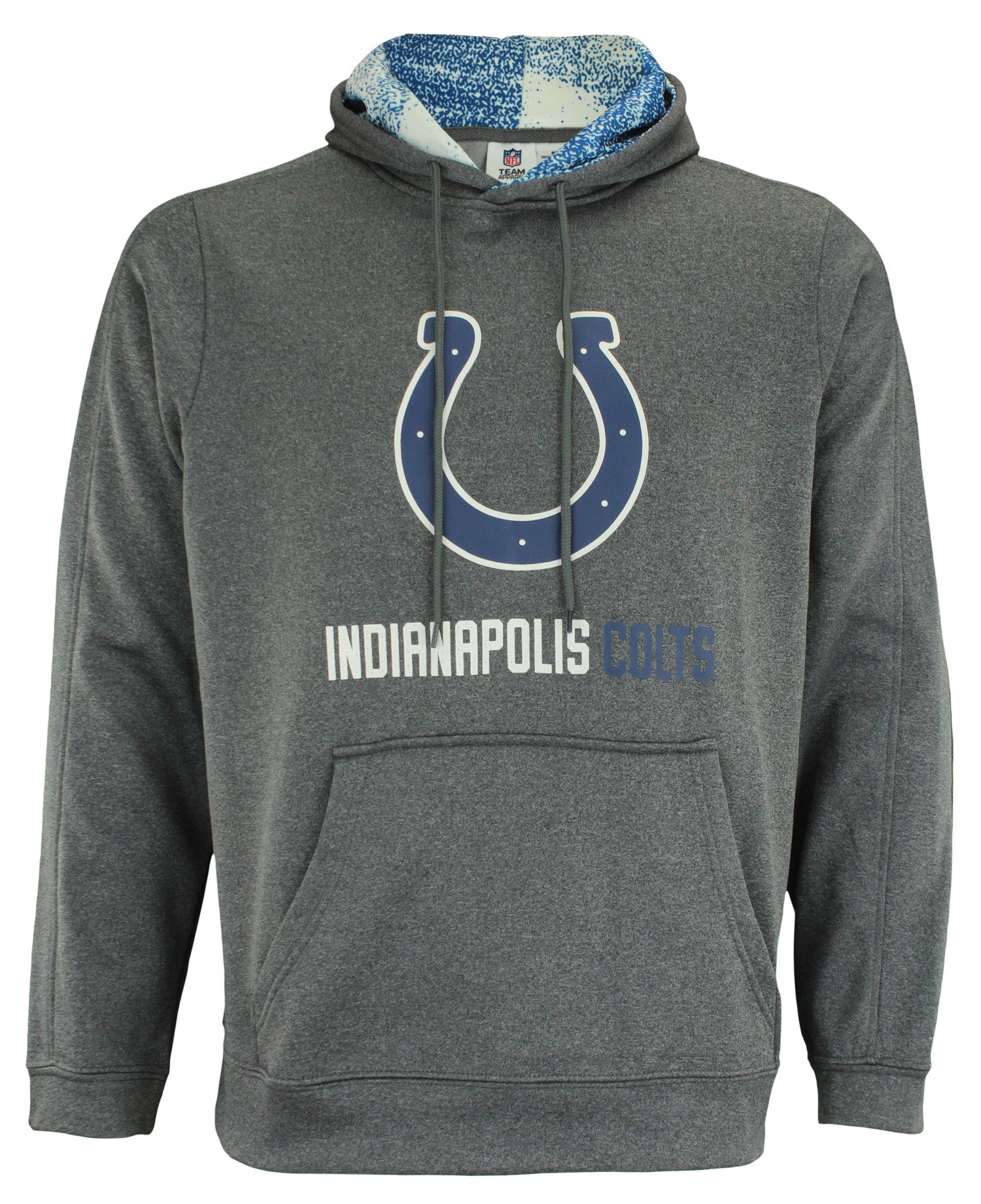 Hot! Zubaz Men's Heather Grey Indianapolis Colts Performance Fleece Hoodie
