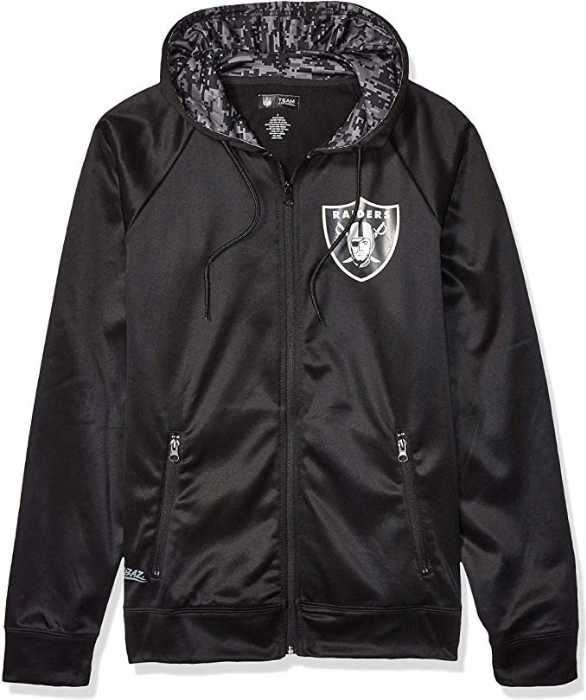 Hot Deal! Zubaz Men's NFL Oakland Raiders Full-Zip Digital Camo Black Hoodie