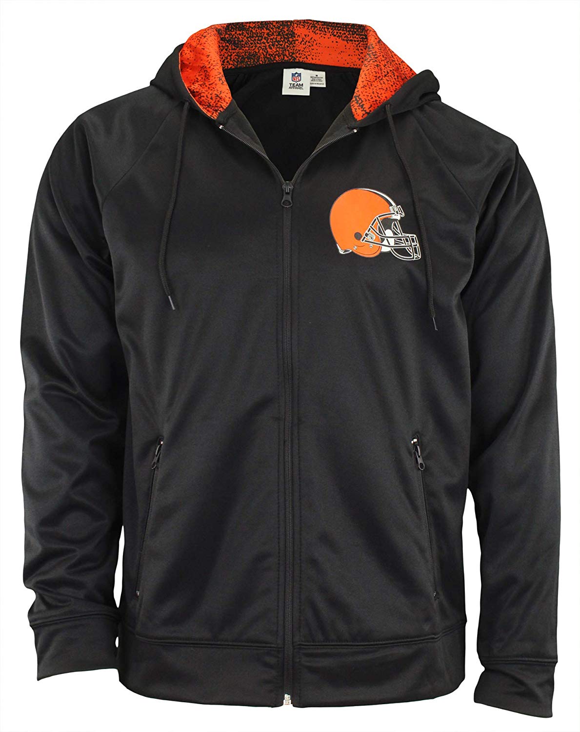Zubaz NFL Cleveland Browns Men's Heavyweight Performance Full - Zip Fleece Hoodie - Perfect for Game Days