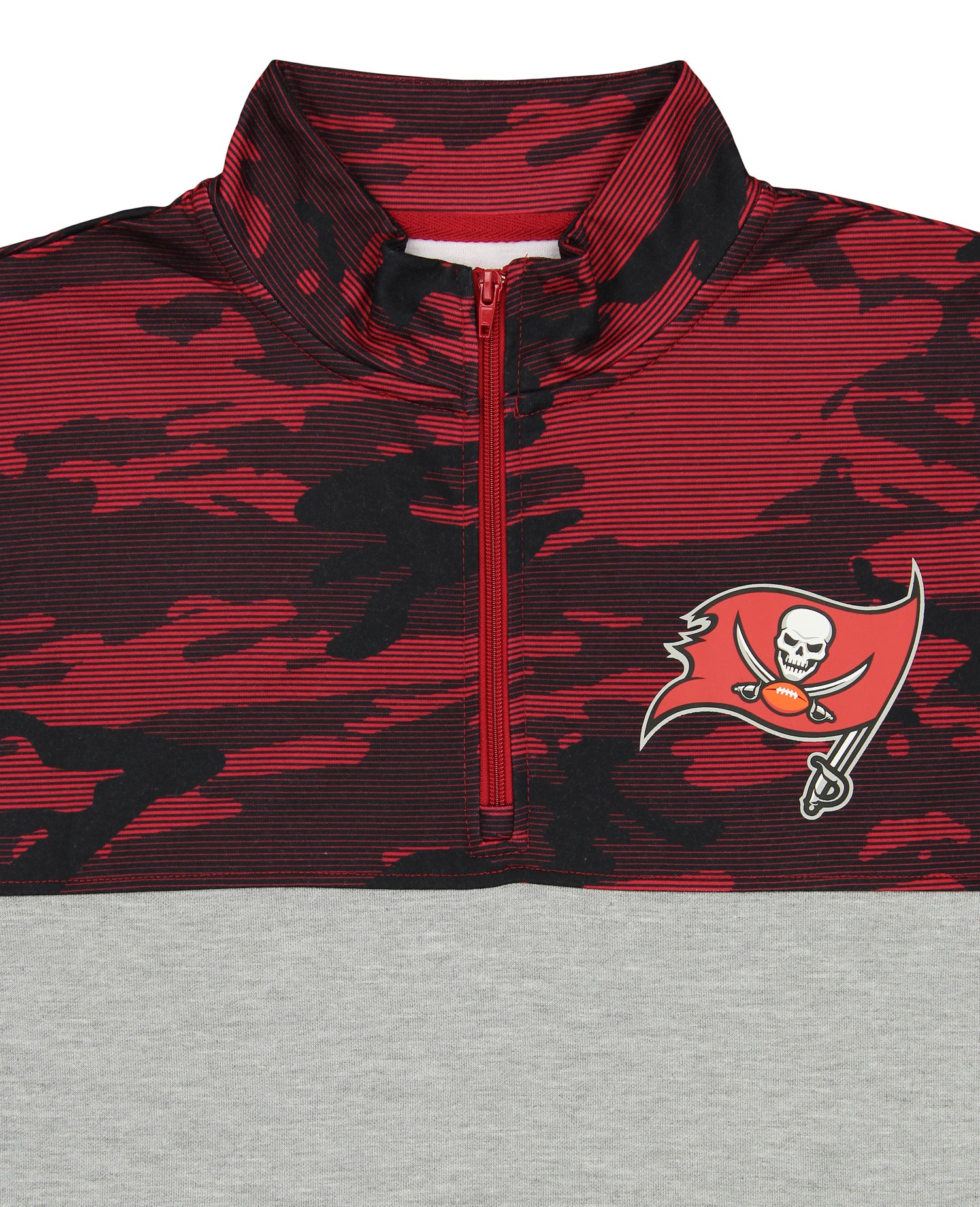 Zubaz Men's Tampa Bay Buccaneers Camo-Lined 1/4 Zip Fleece NFL Pullover