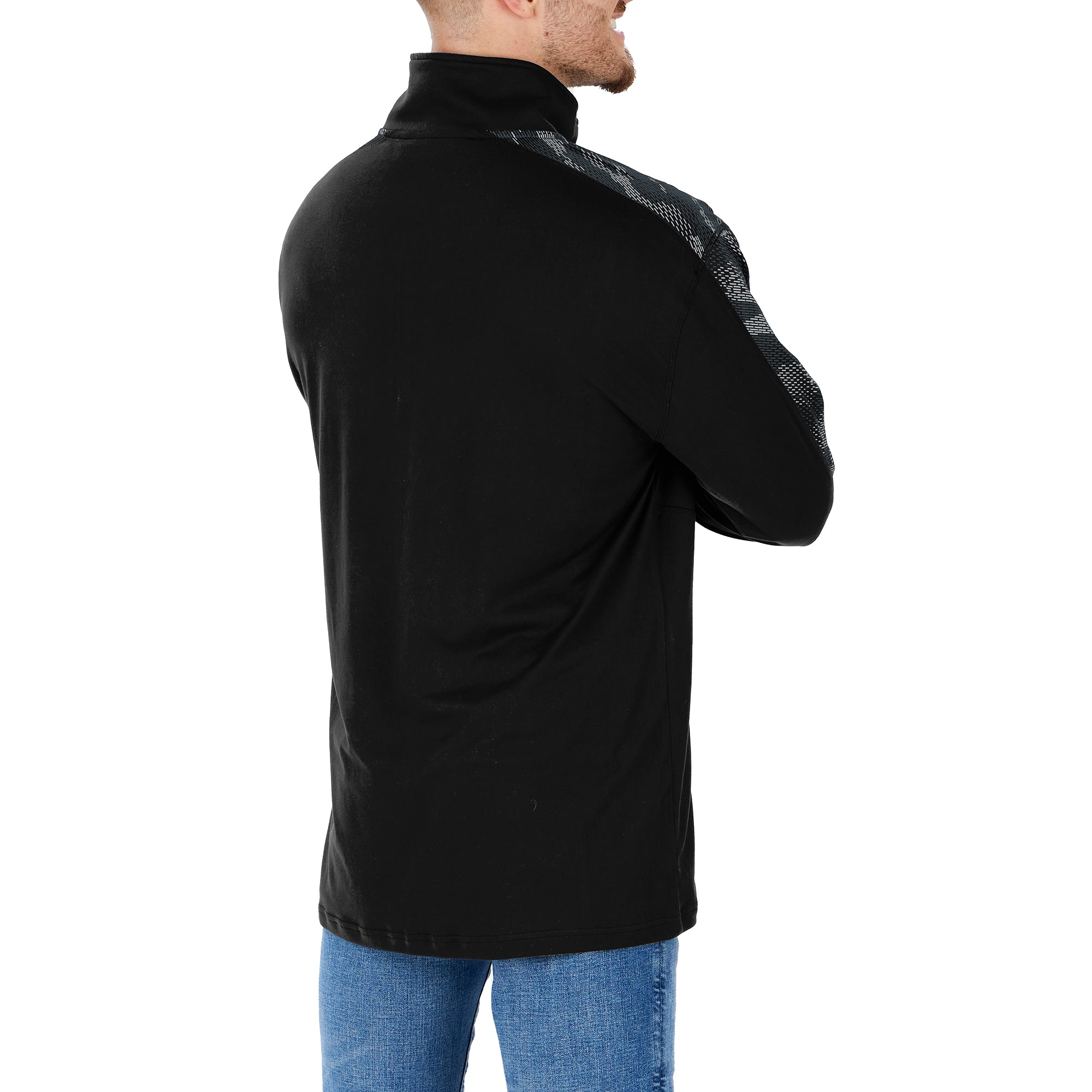 Hot Deal! Zubaz Men's NFL Las Vegas Raiders 1/4 Zip Pullover with Viper Print Accent