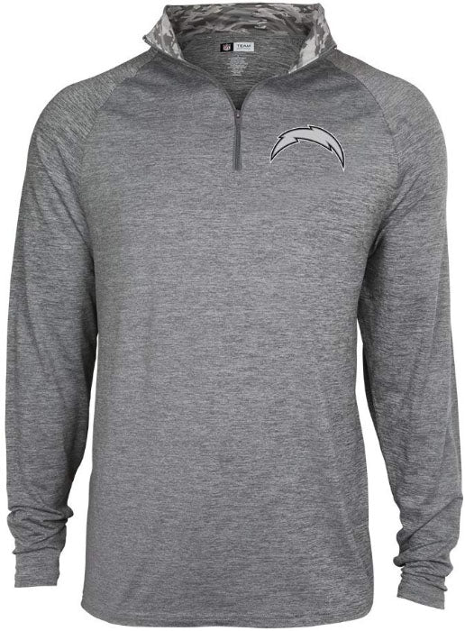 Hot Deal! Men's Los Angeles Chargers NFL Tonal Gray Quarter - Zip Sweatshirt by Zubaz