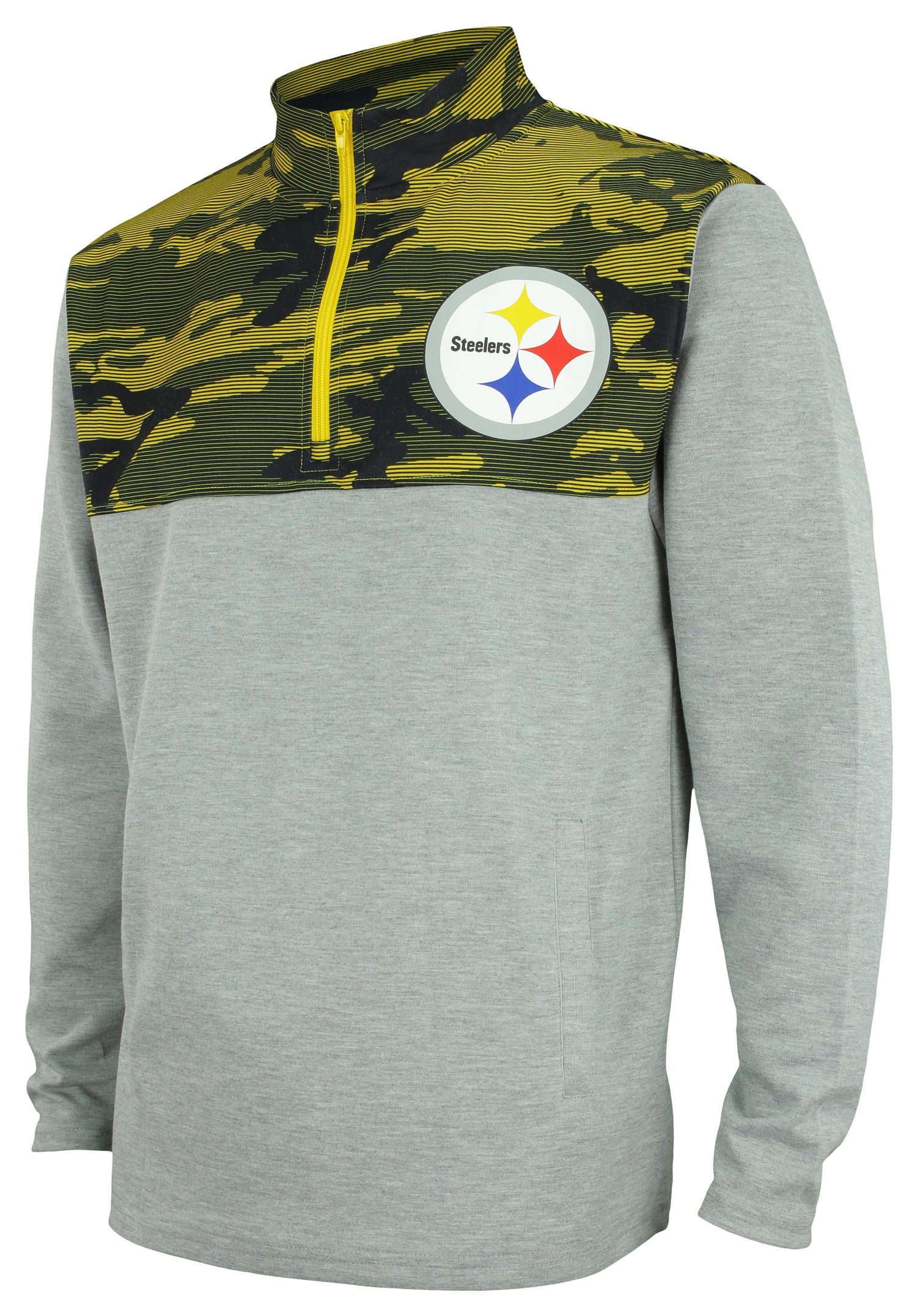 Hot! Zubaz Men's NFL Pittsburgh Steelers Camo 1/4 Zip Fleece Pullover