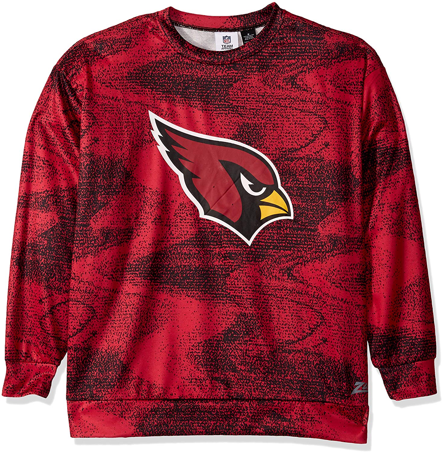 Zubaz Men's Arizona Cardinals NFL Lightweight Static Print Crew Neck Sweatshirt