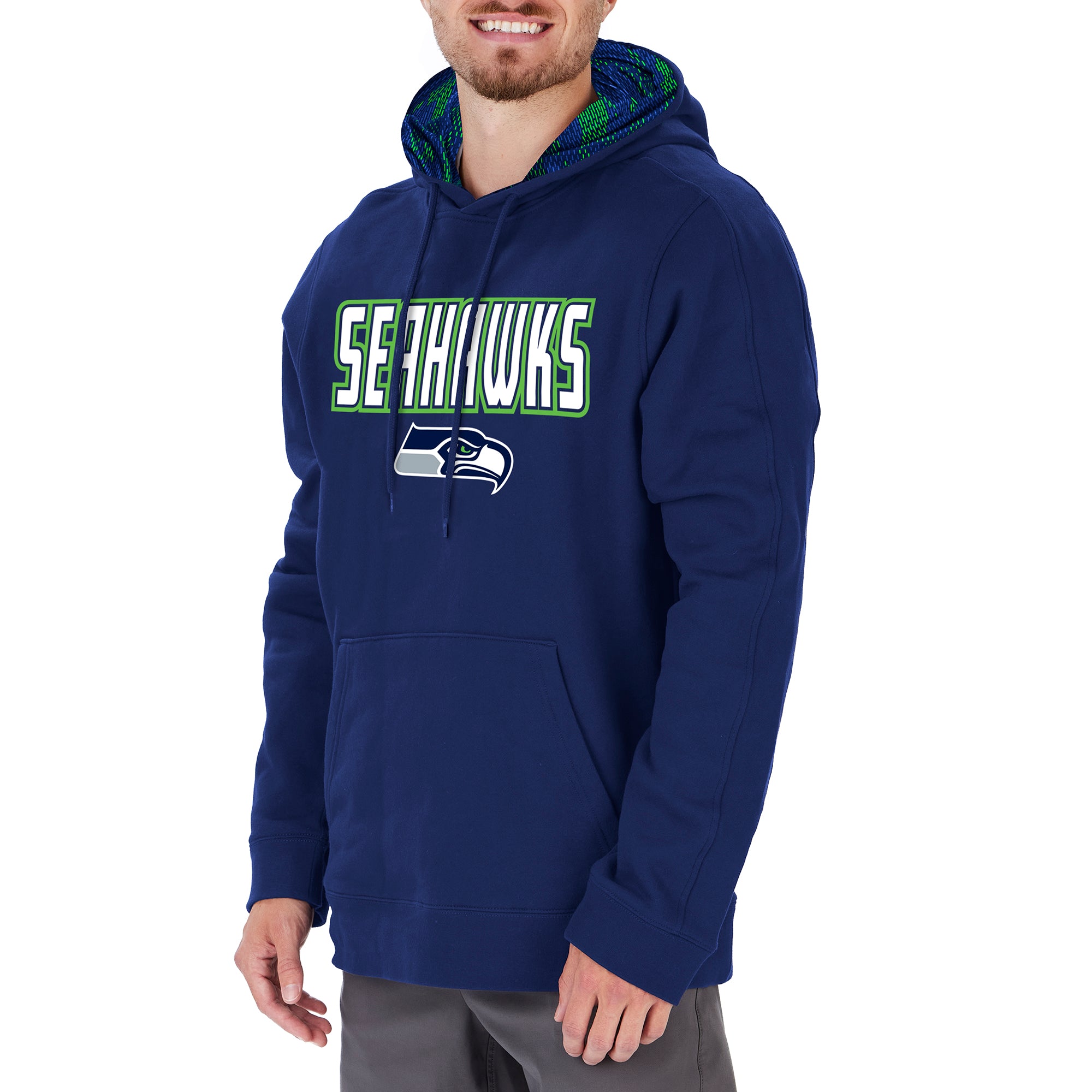 Hot! Zubaz Men's NFL Seattle Seahawks Viper Print Hoodie
