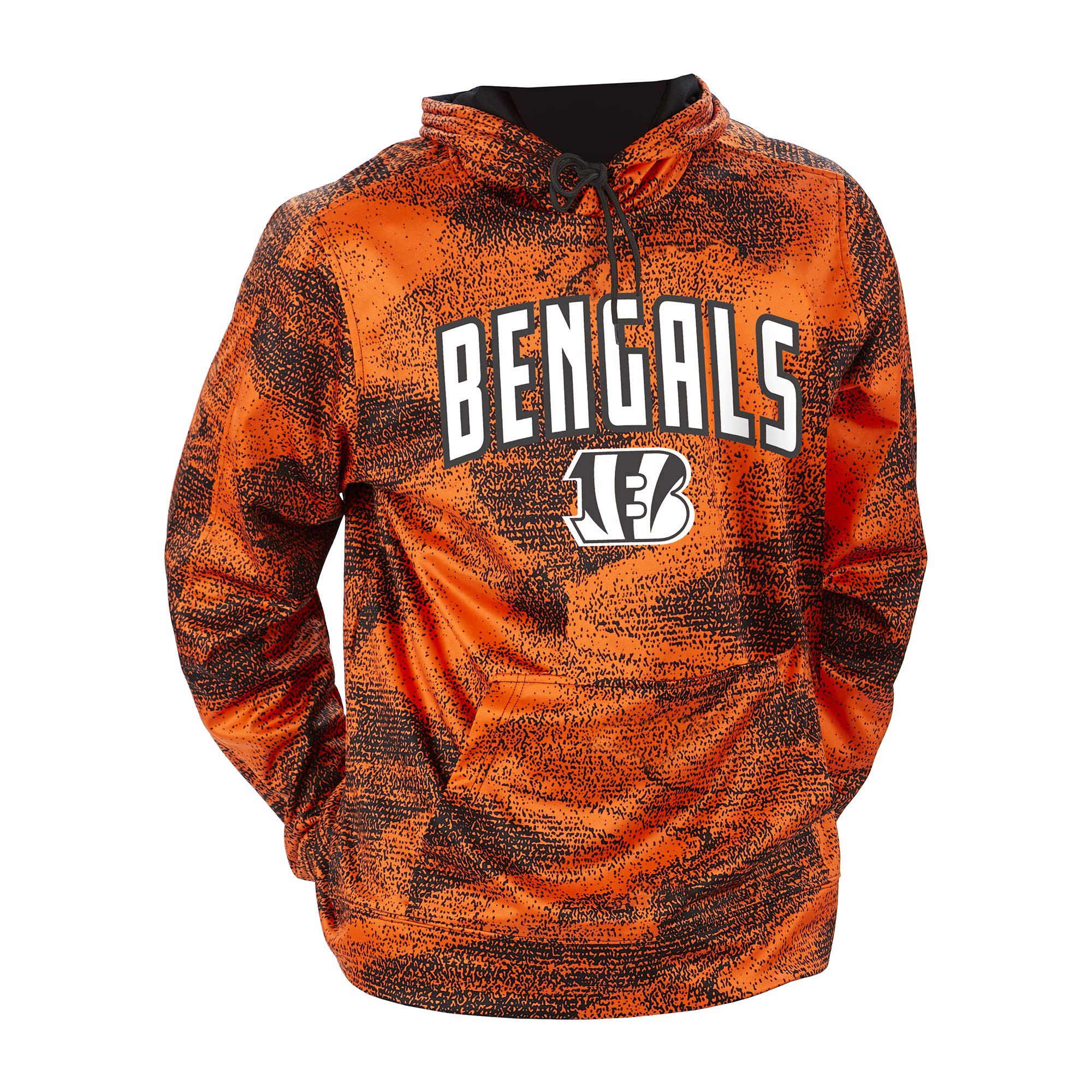 Hot! Officially Licensed Cincinnati Bengals Zubaz Men's NFL Static Hoodie