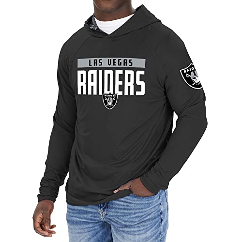 Zubaz Men's NFL Las Vegas Raiders Comfortable Solid Team Hoodie with Camo Lined Hood
