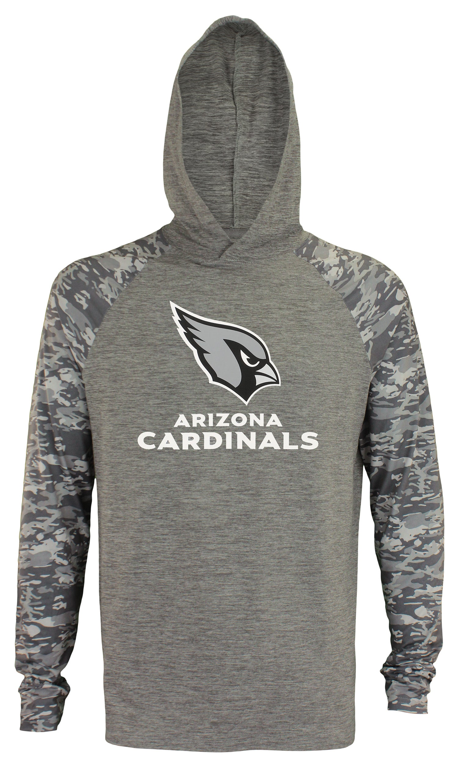 Hot Deal! Zubaz Men's NFL Arizona Cardinals Grey Lightweight Long - Sleeve Space Dye Hoodie