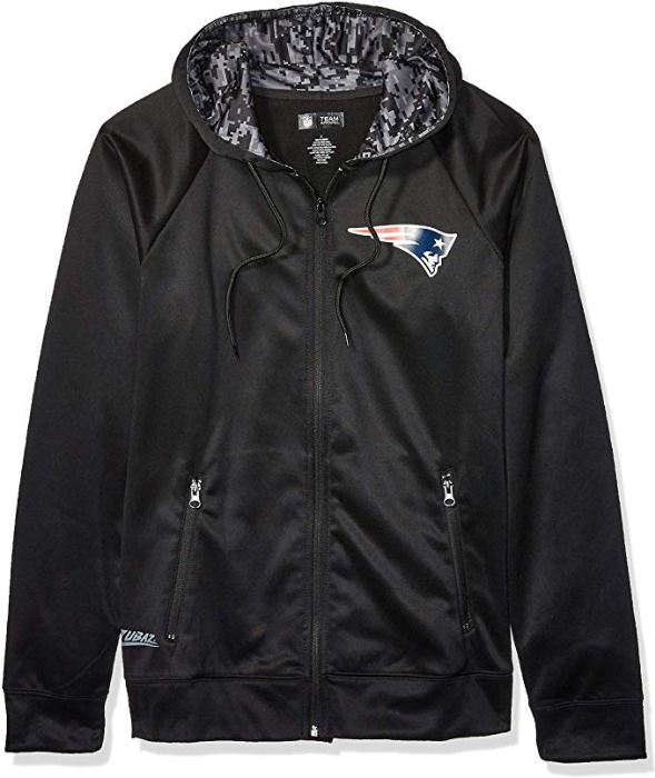 Hot! Zubaz Men's NFL New England Patriots Black Digital Camo Full-Zip Hoodie