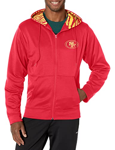 Hot! Zubaz Men's San Francisco 49ers Zip - Up Hoodie with Zebra Accents
