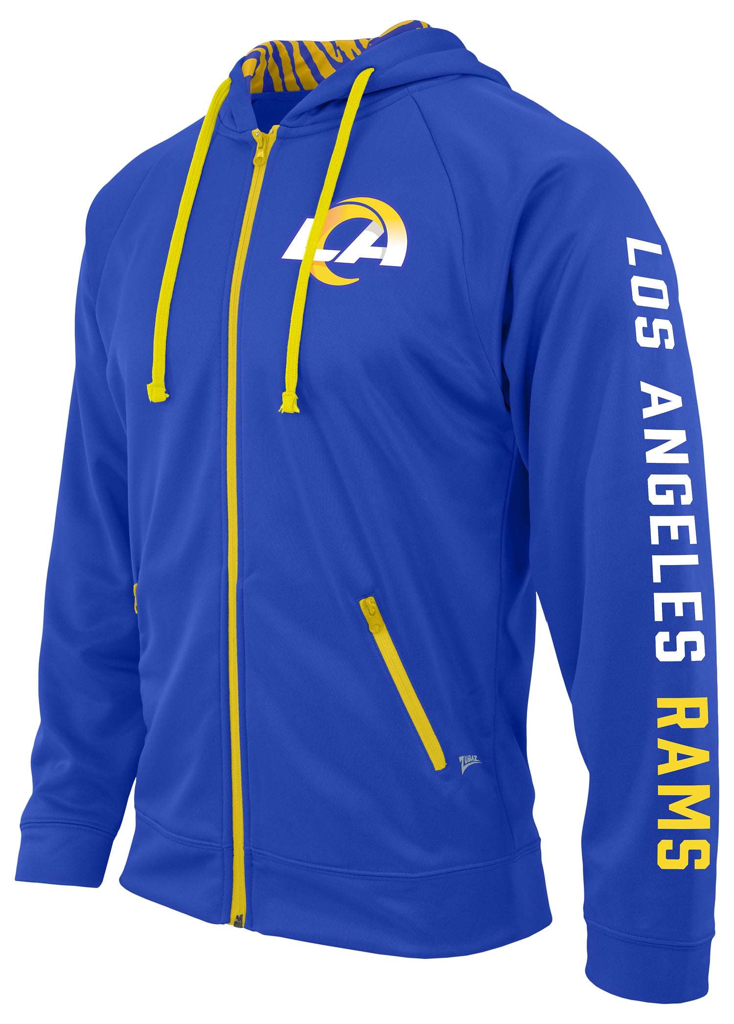 Hot! Zubaz NFL Men's Los Angeles Rams Full Zip Logo Hoodie