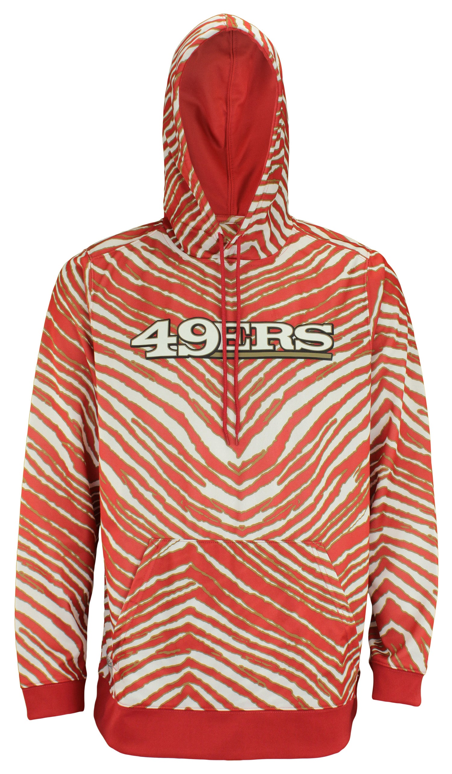 Hot! Zubaz Men's San Francisco 49ers Zebra Print Touchdown NFL Hoodie