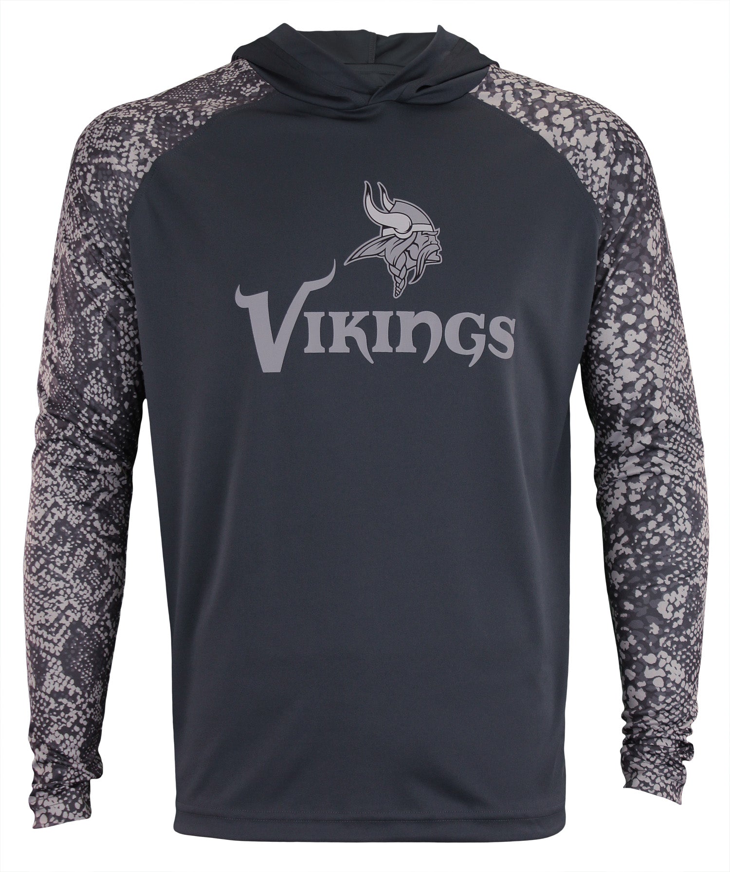 Hot Deal! Zubaz Men's Minnesota Vikings Gray Lightweight NFL Hoodie