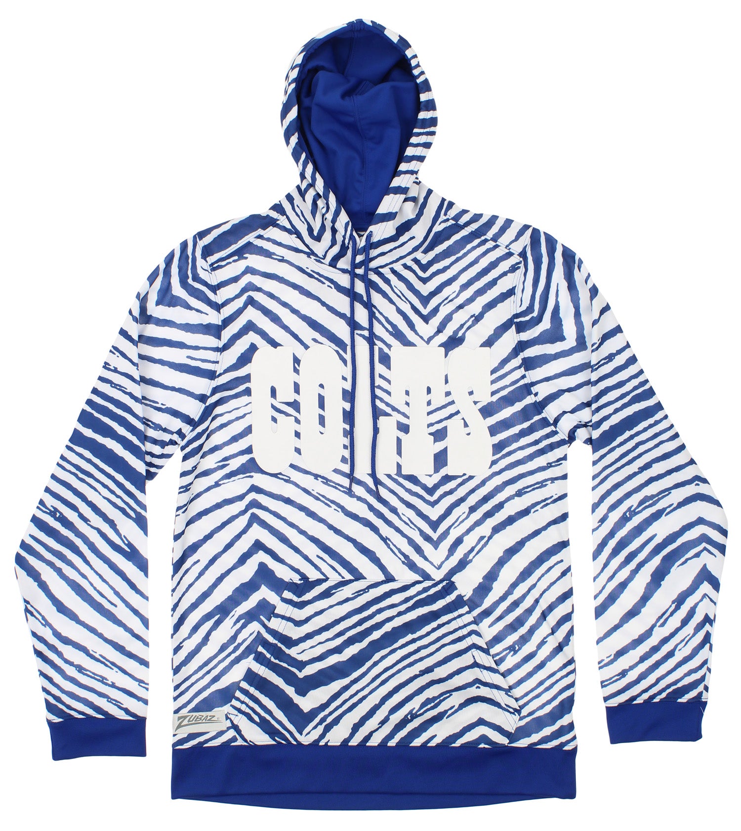 Hot! Zubaz Indianapolis Colts Men's Zebra Print Touchdown NFL Hoodie