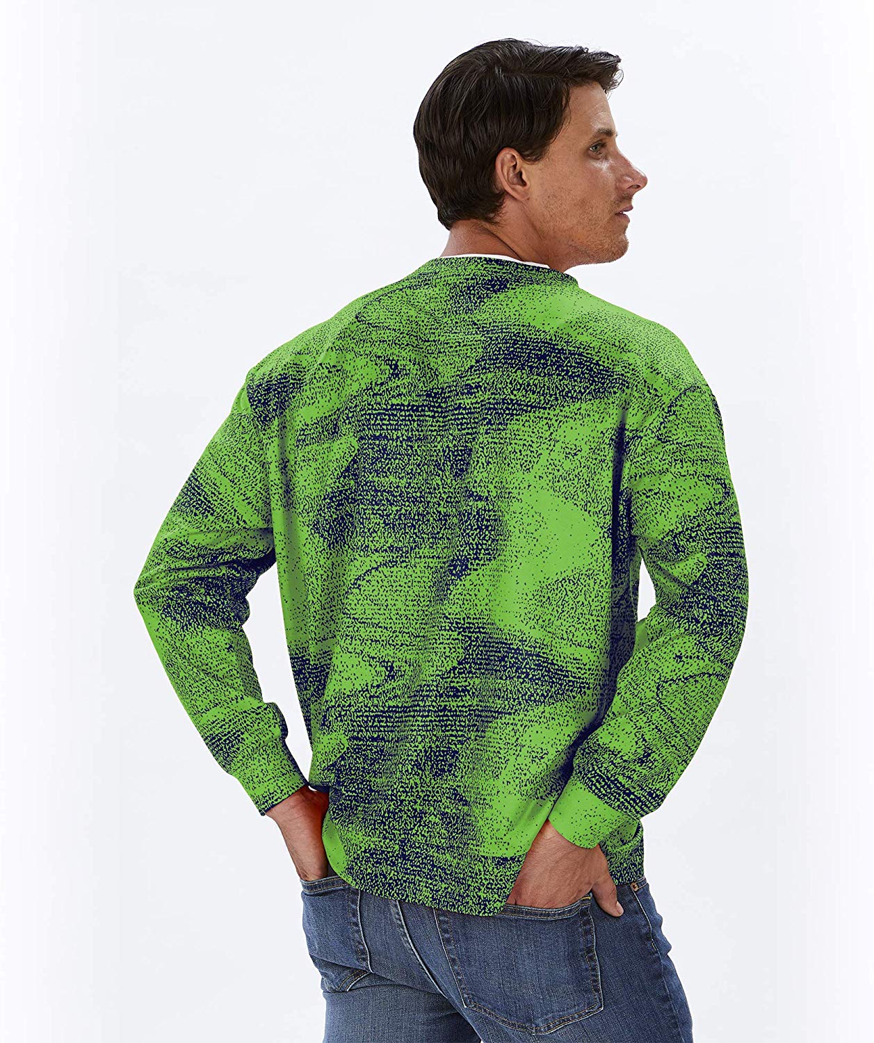 Men's Zubaz NFL Seattle Seahawks Lightweight Static Crew Neck Sweatshirt