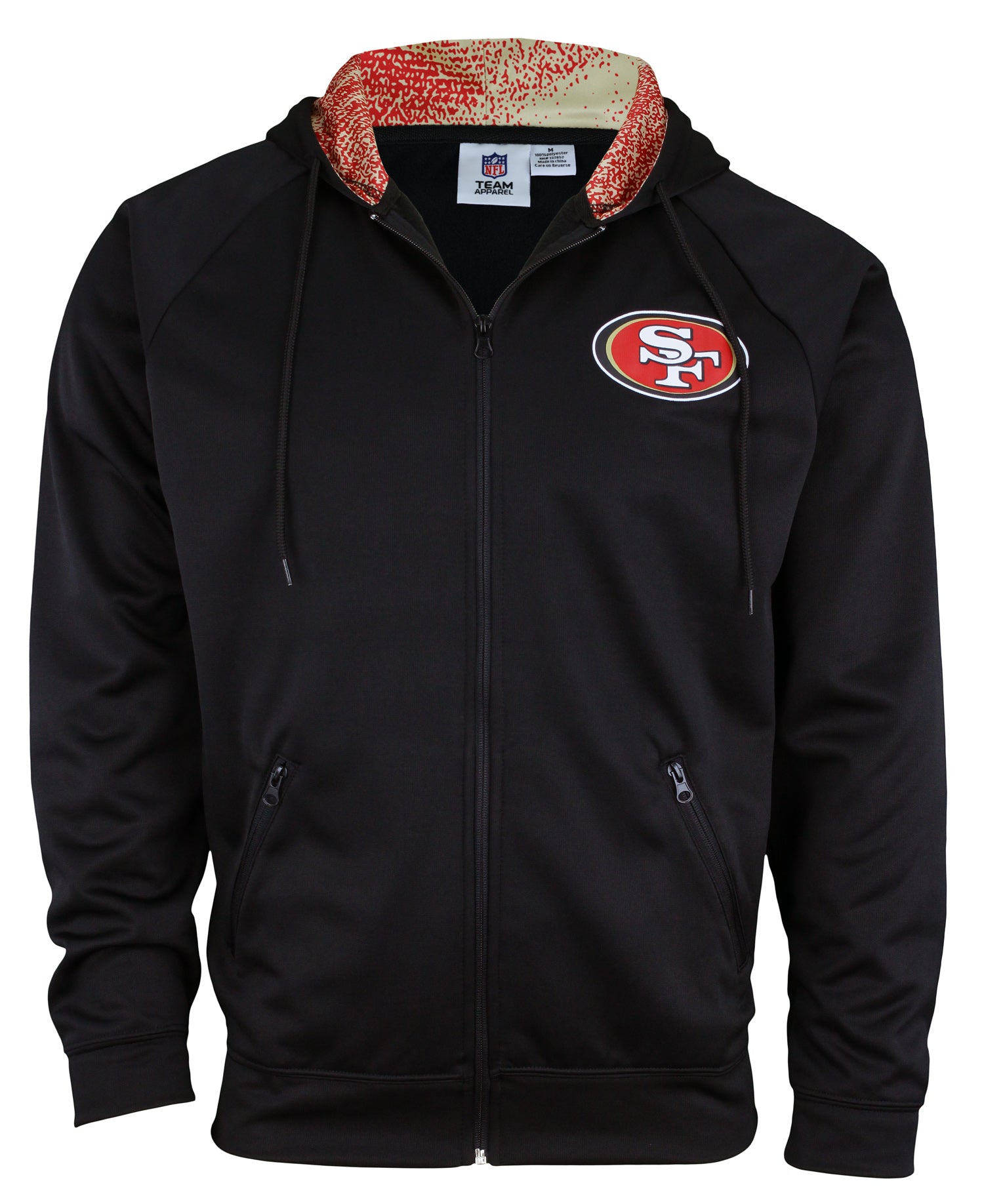 Hot Deal! Zubaz Men's San Francisco 49ers NFL Full-Zip Performance Fleece Hoodie