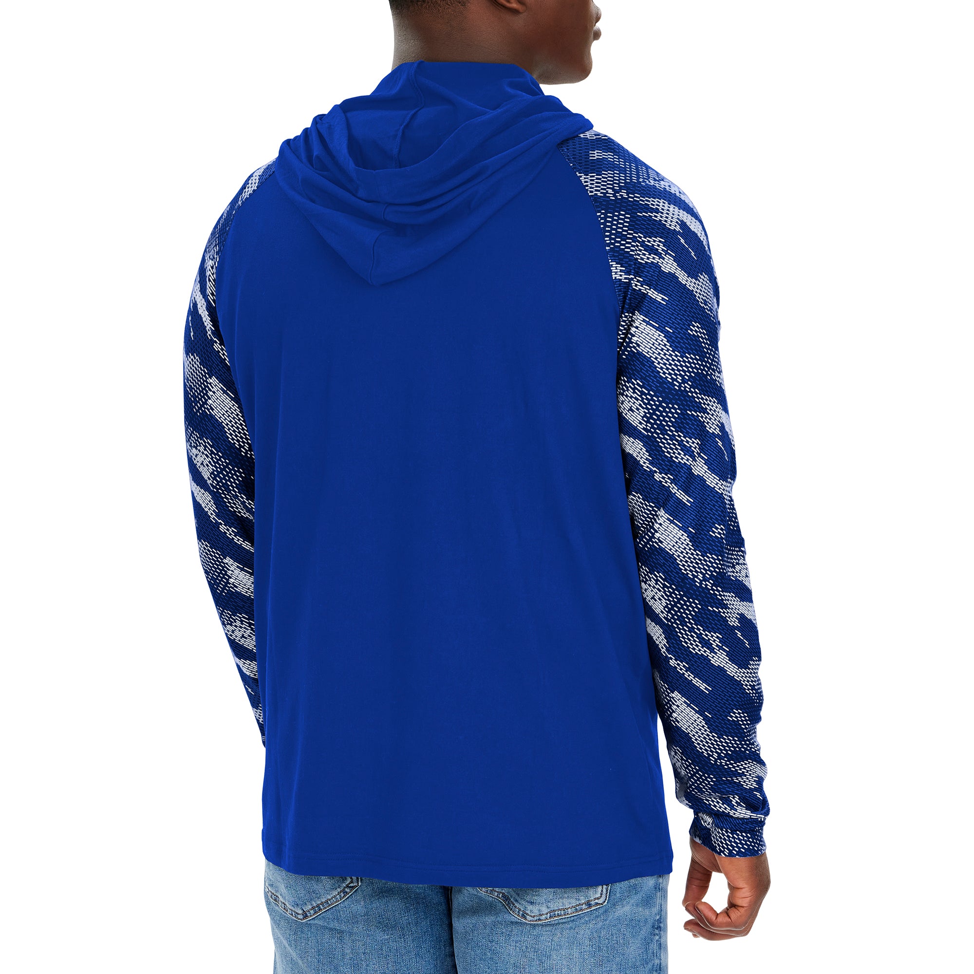 NFL Men's Indianapolis Colts Viper Print Lightweight Pullover Hooded Sweatshirt by Zubaz